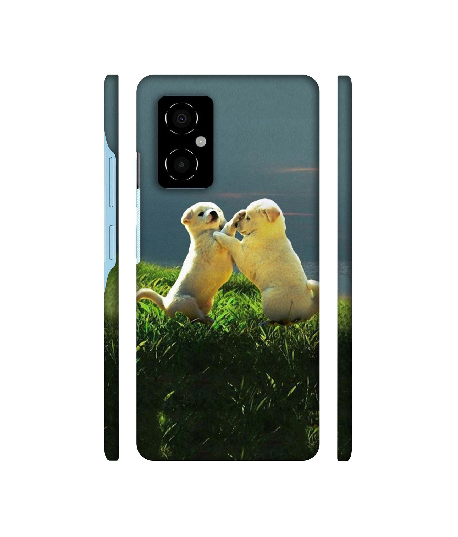Puppy Couple Sunset Designer Hard Back Cover for Poco M4 5G