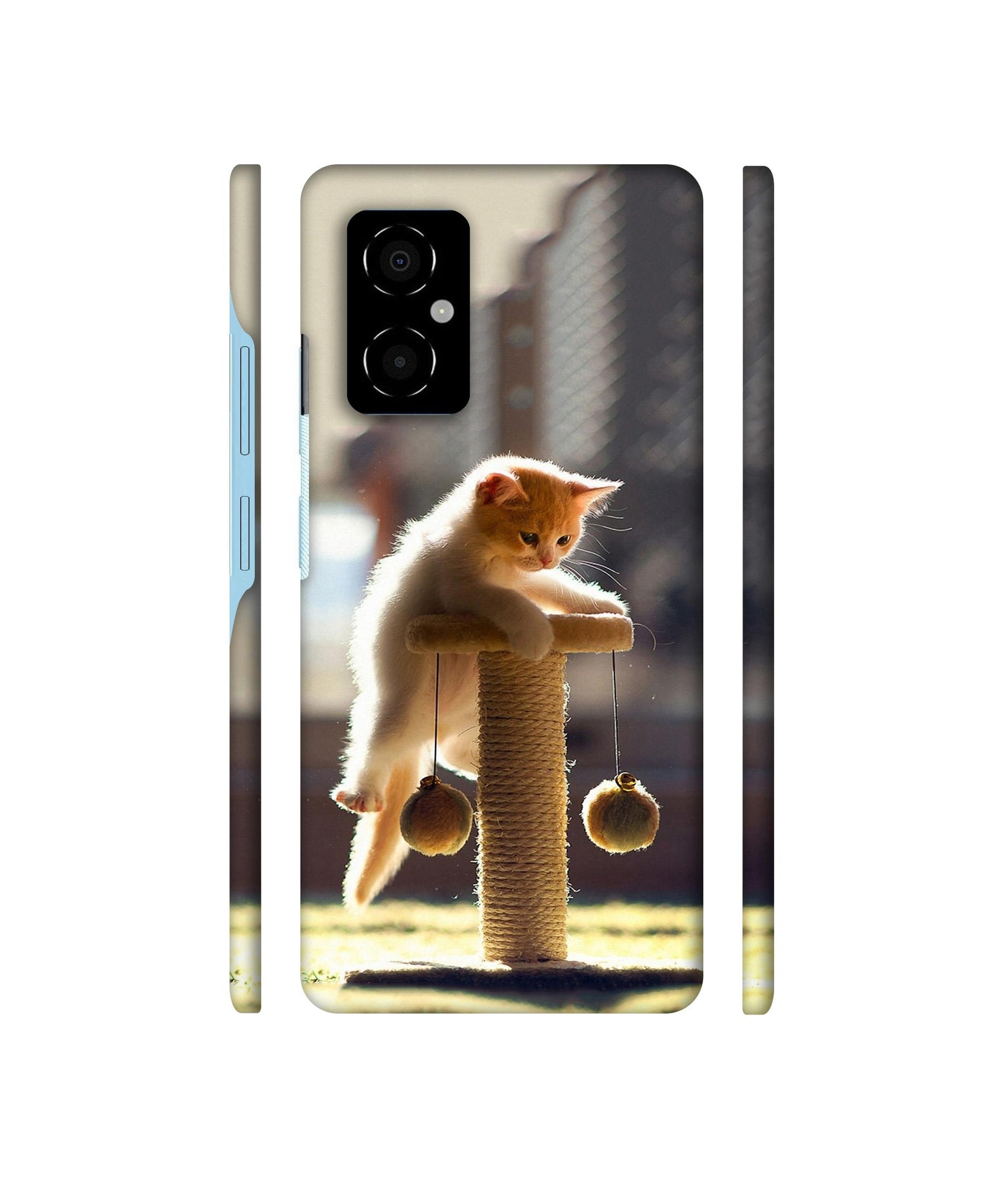 Cat Climbing Designer Hard Back Cover for Poco M4 5G