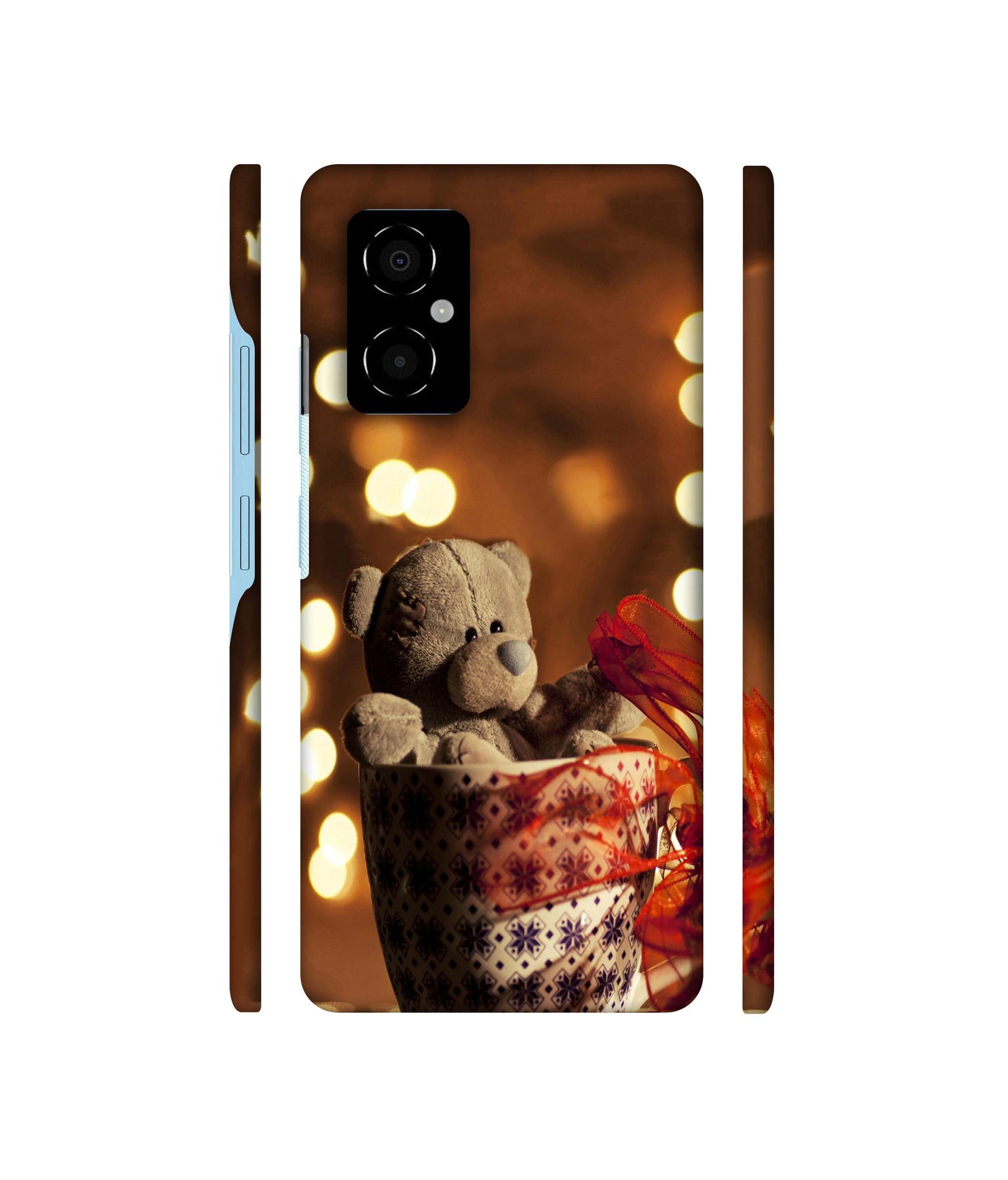 Teddy In Cup Designer Hard Back Cover for Poco M4 5G