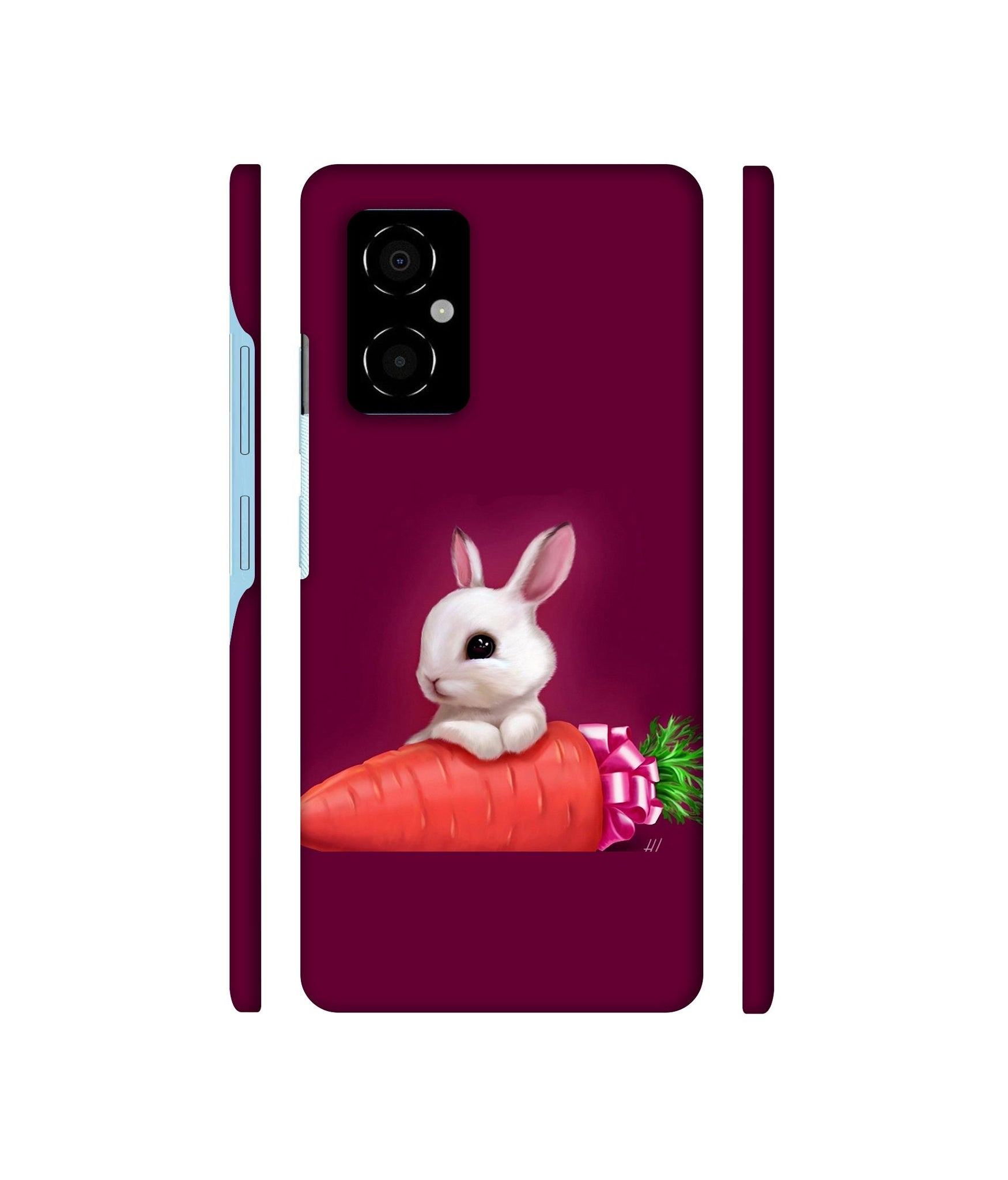 Bunny With Carrot Designer Hard Back Cover for Poco M4 5G