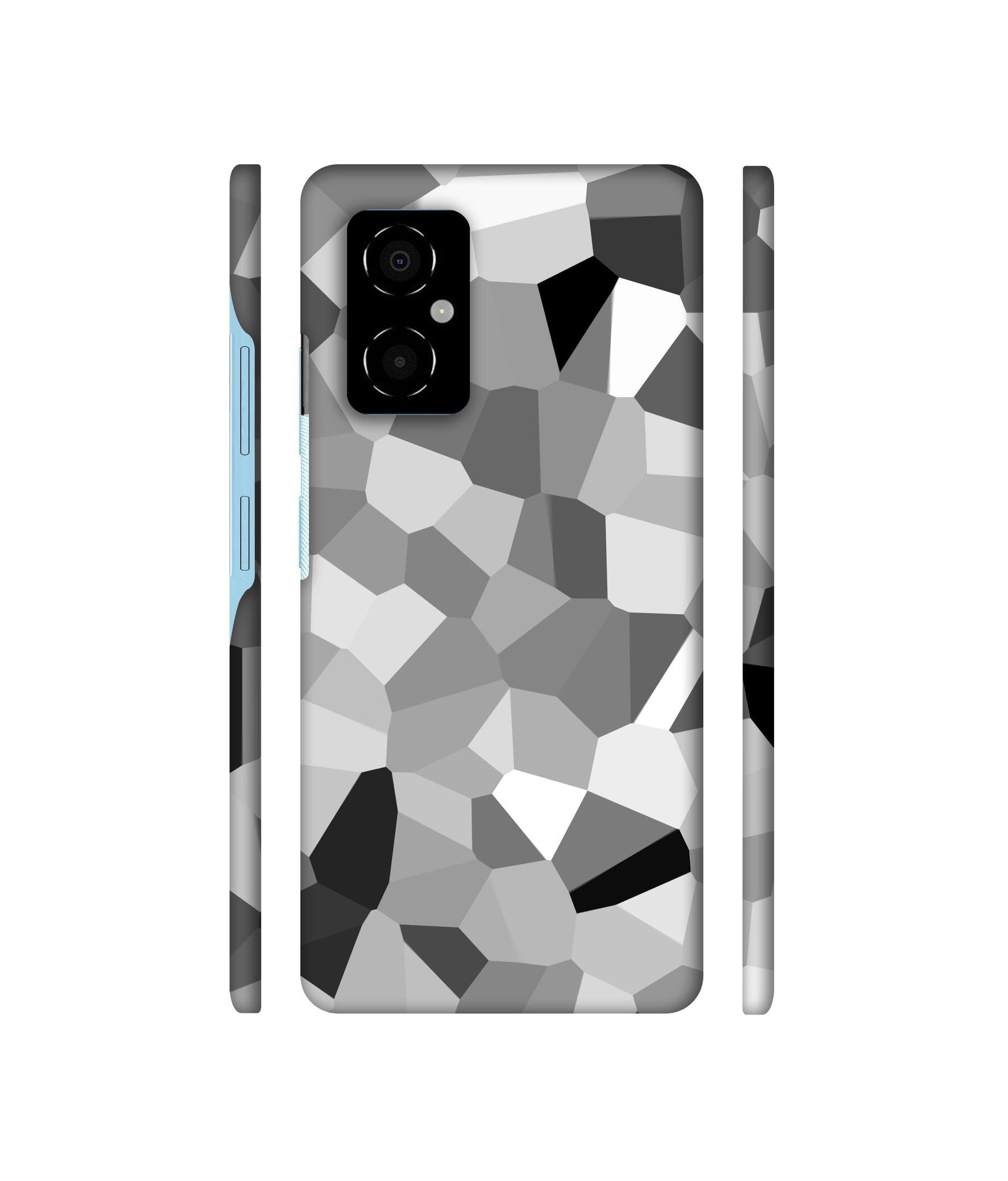 Black & White Mathematical Shape Designer Hard Back Cover for Poco M4 5G