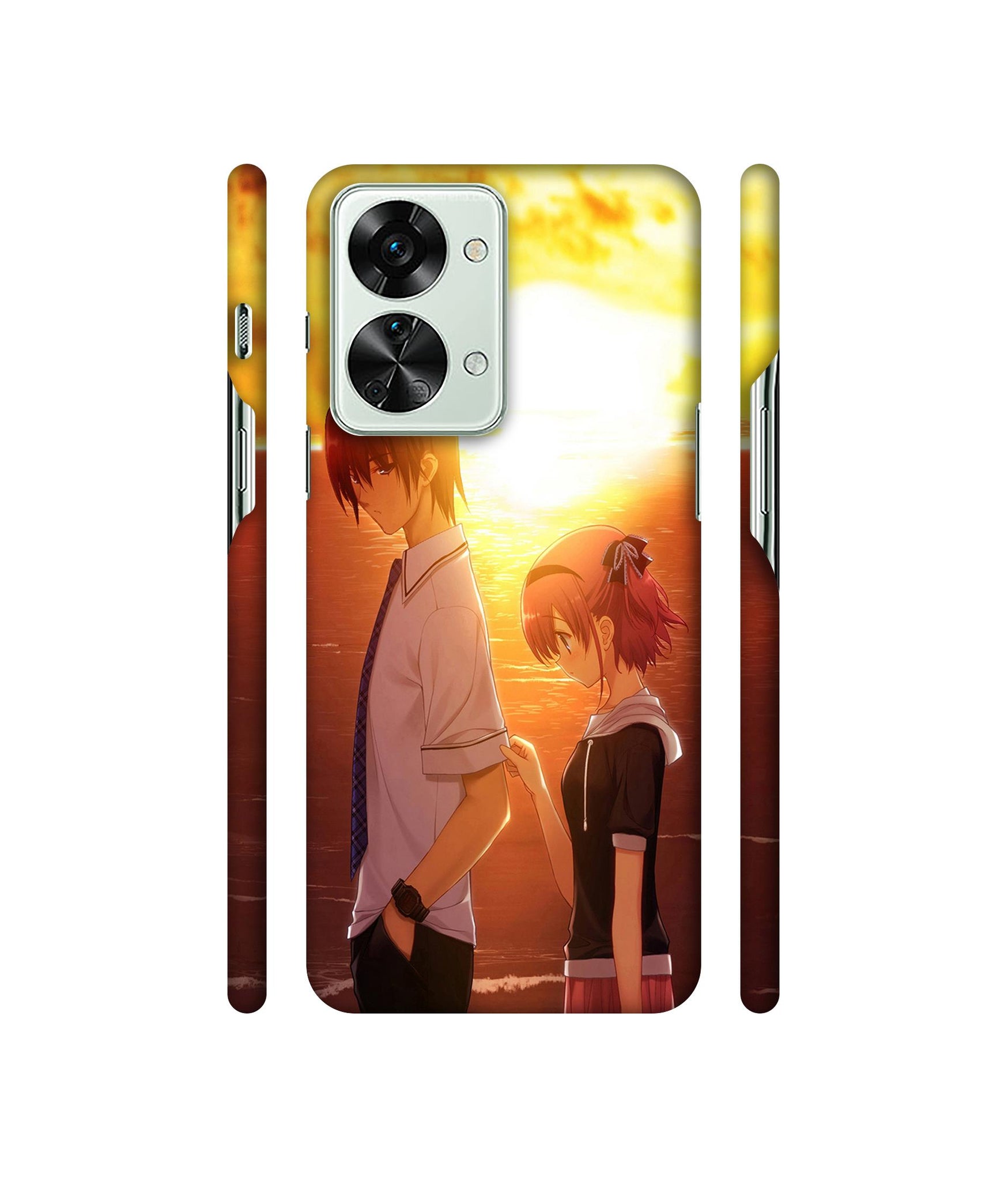 Girl Boy Sunset Sea Designer Hard Back Cover for OnePlus Nord 2T 5G