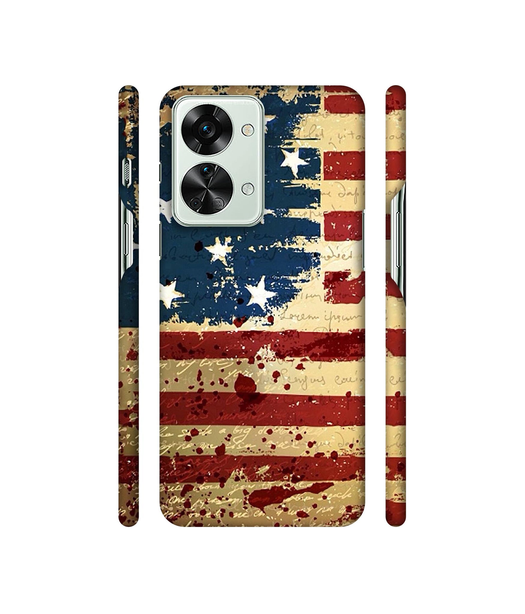 Colorful USA Flag Designer Hard Back Cover for OnePlus Nord 2T 5G