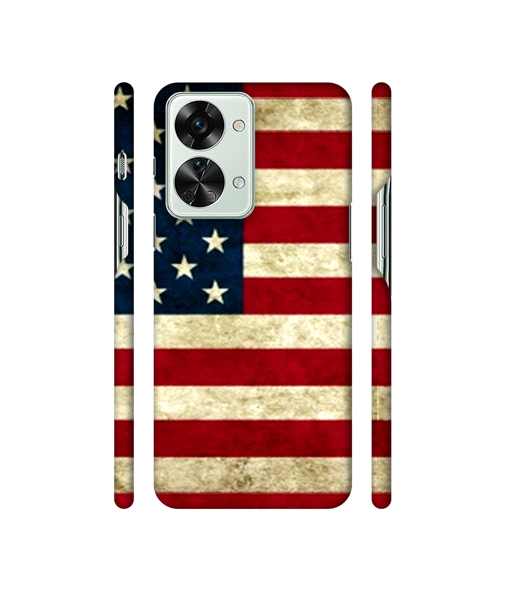 Multicoloured USA Flag Designer Hard Back Cover for OnePlus Nord 2T 5G