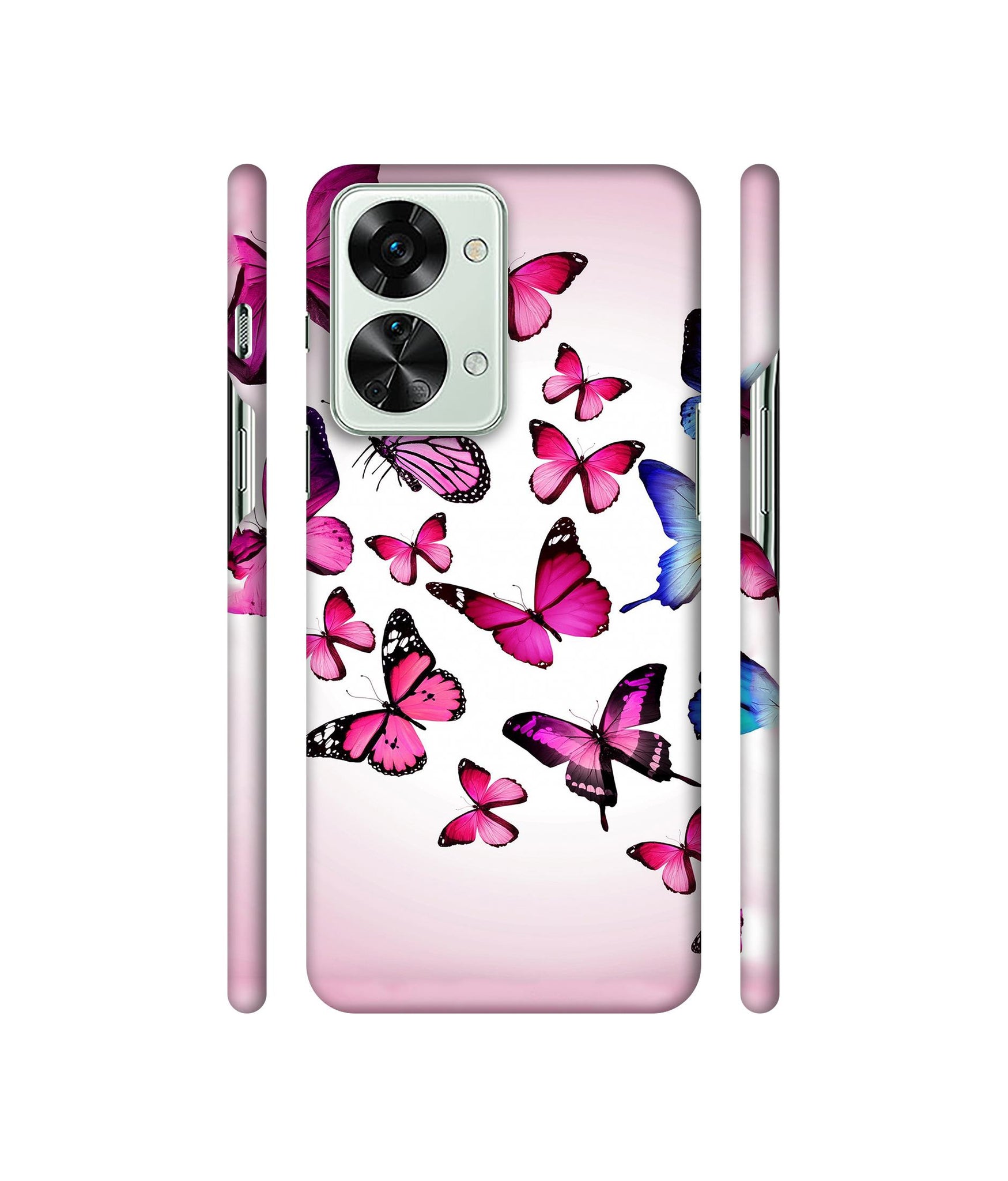 Flying Colorful Butterfly Designer Hard Back Cover for OnePlus Nord 2T 5G