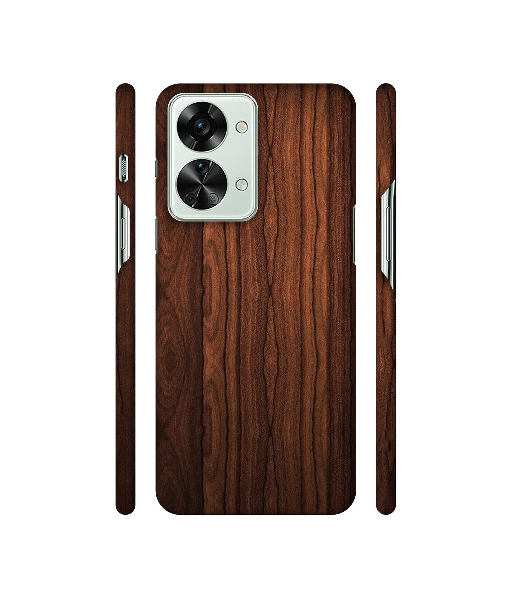 Brown Wooden Texture Designer Hard Back Cover for OnePlus Nord 2T 5G