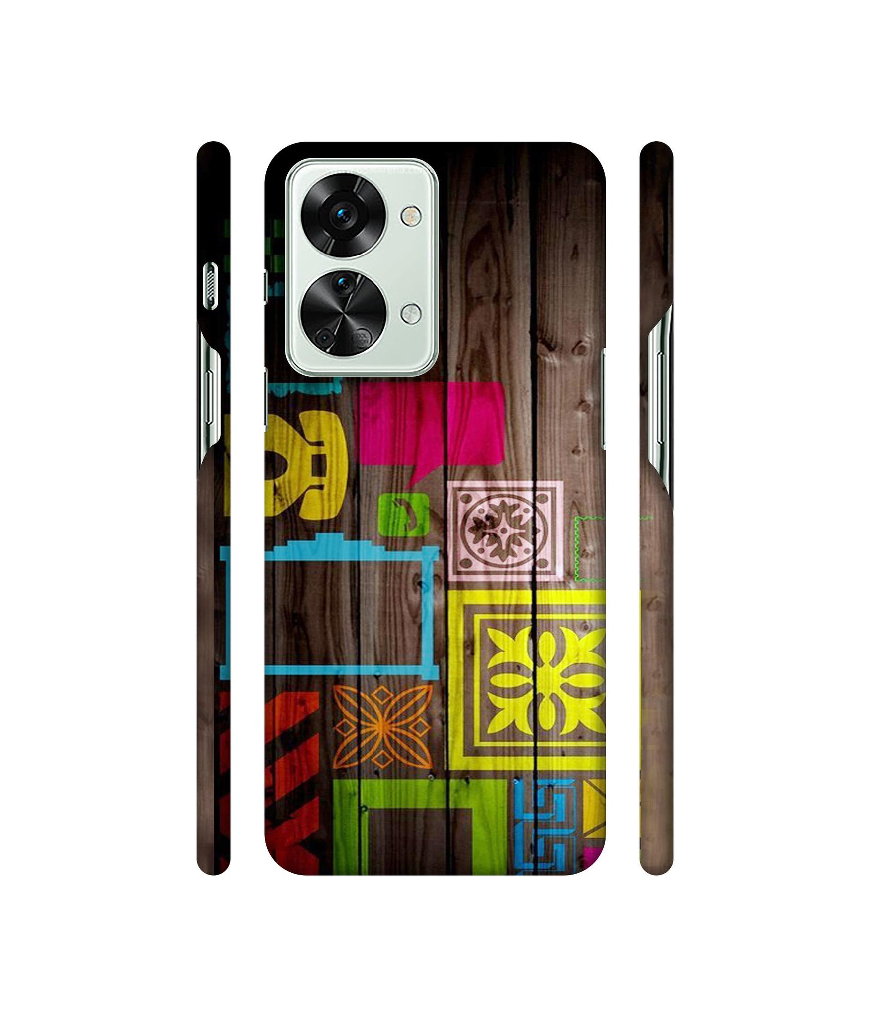 Stamps on Wooden Texture Designer Hard Back Cover for OnePlus Nord 2T 5G