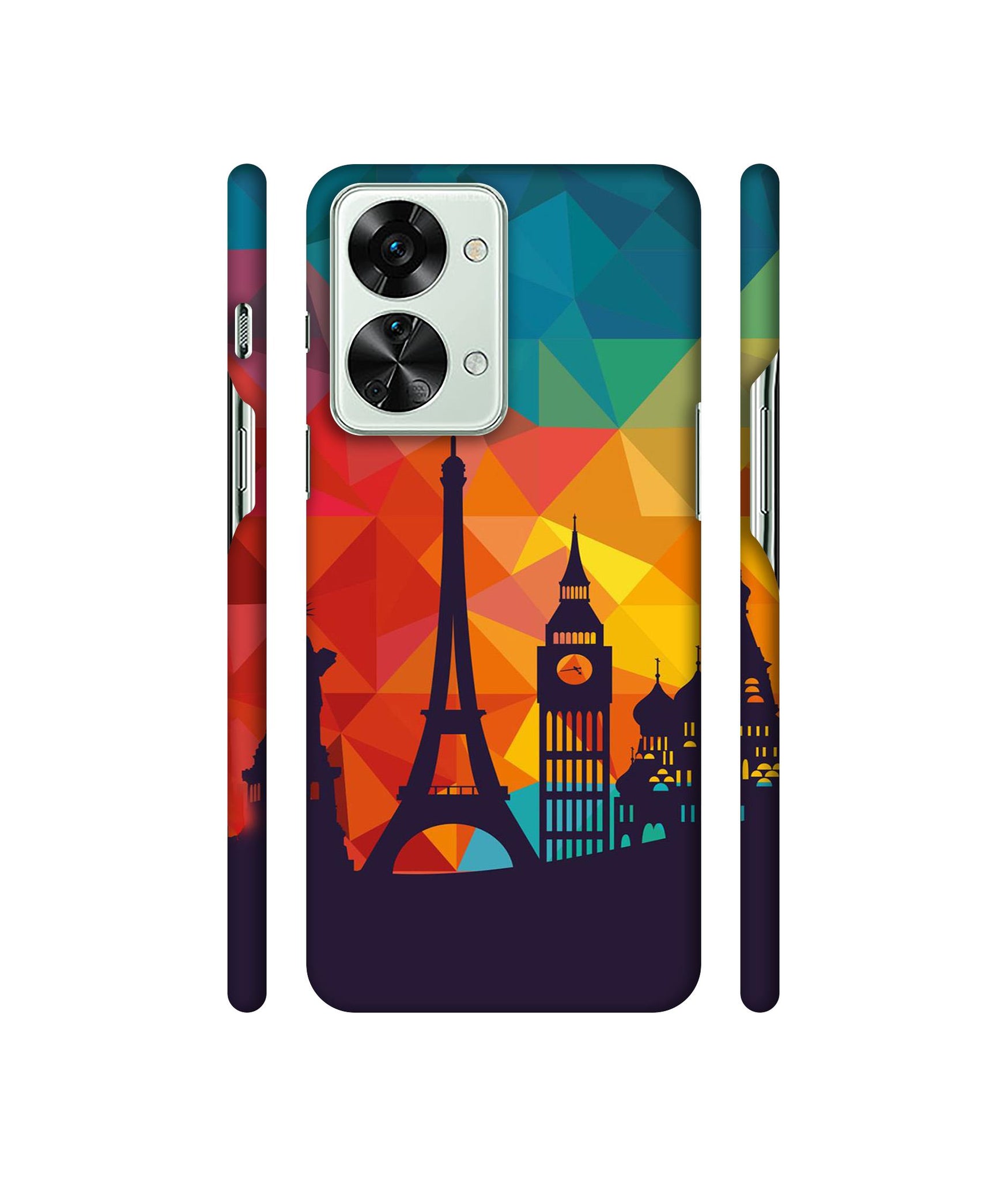 Colored Paris Designer Hard Back Cover for OnePlus Nord 2T 5G
