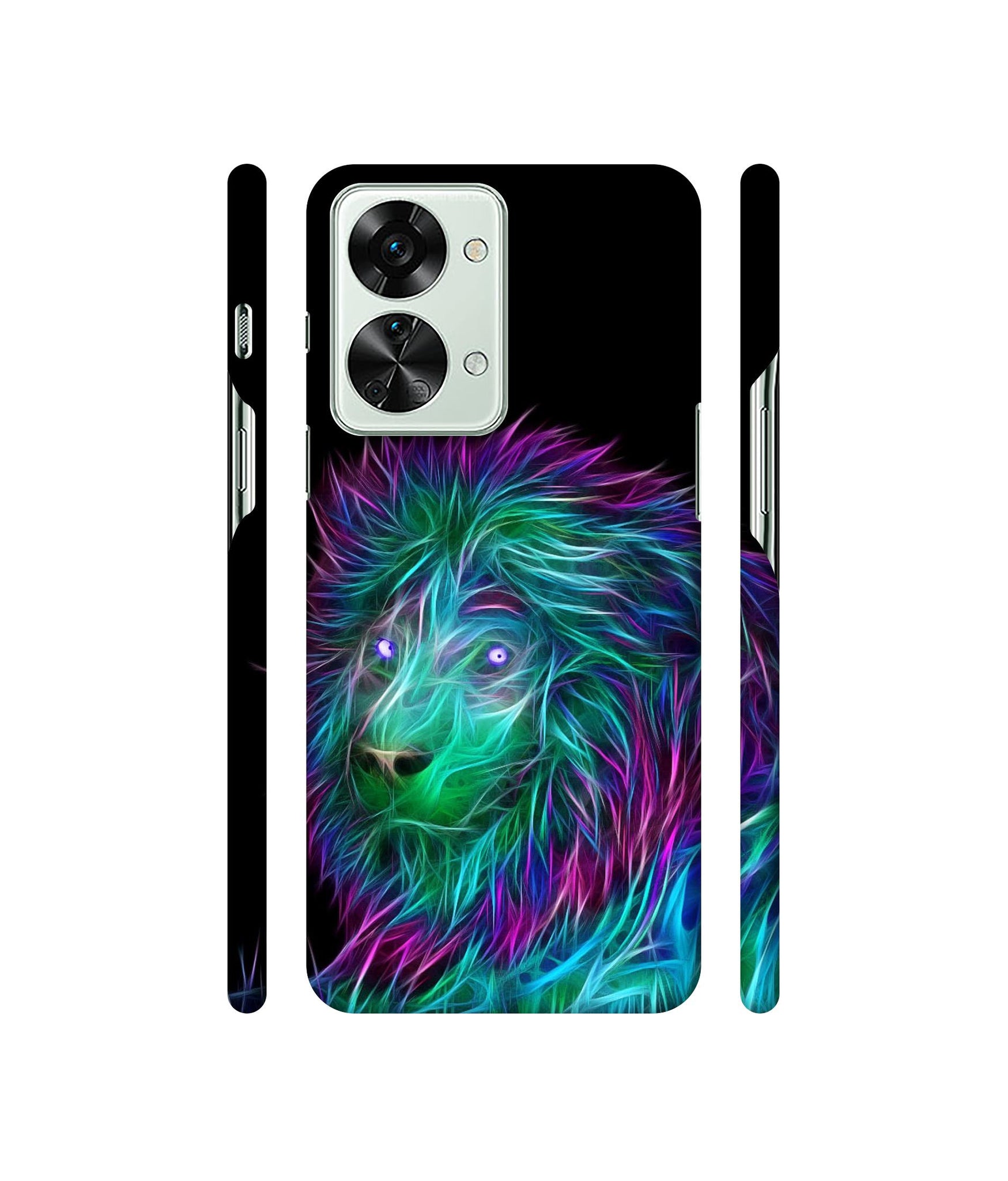 3D Lion Designer Hard Back Cover for OnePlus Nord 2T 5G