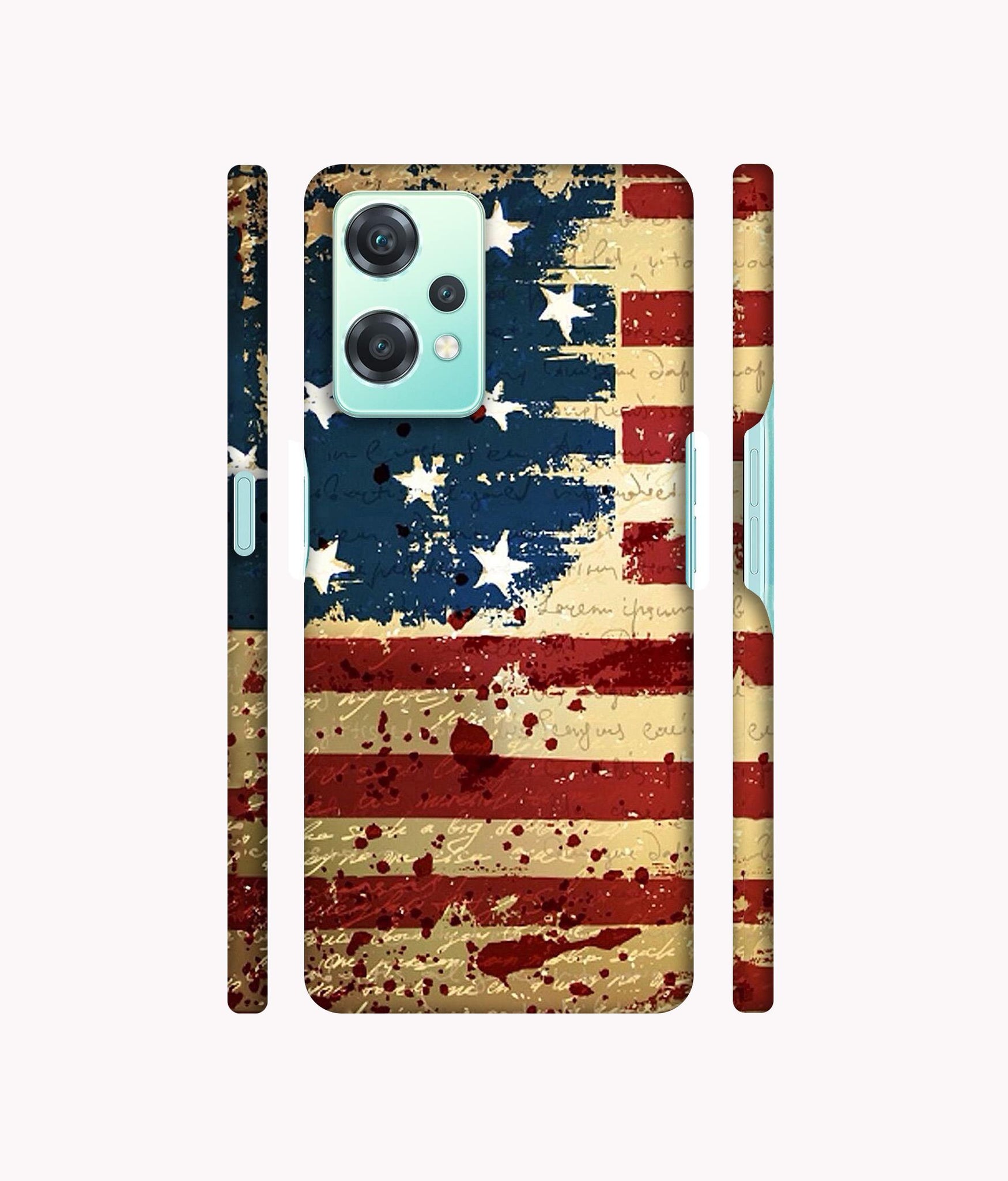 Colorful USA Flag Designer Hard Back Cover for Oneplus Nord CE 2 Lite 5G