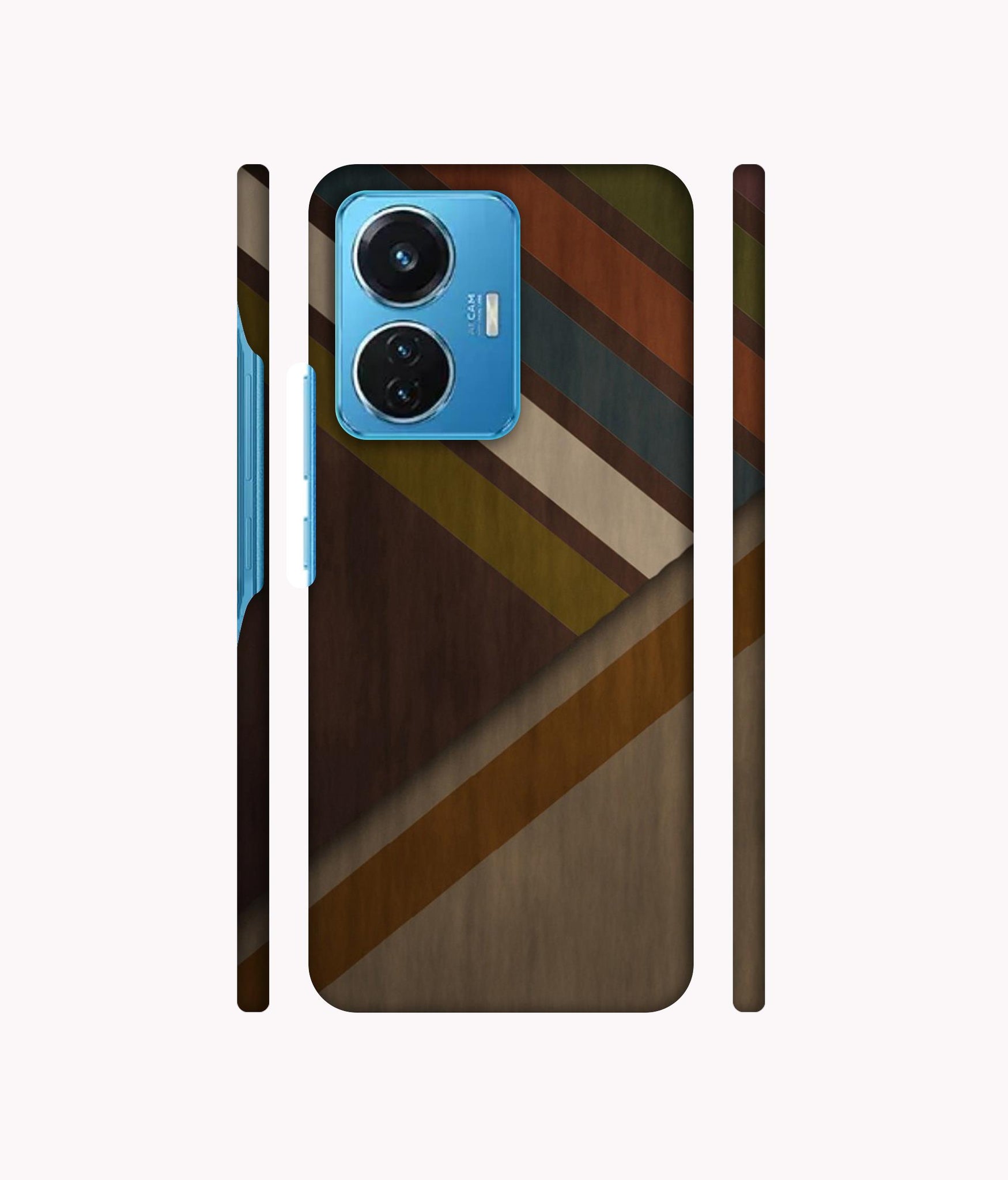 Colorful Wooden Pattern Designer Hard Back Cover for Vivo T1 44W 4G