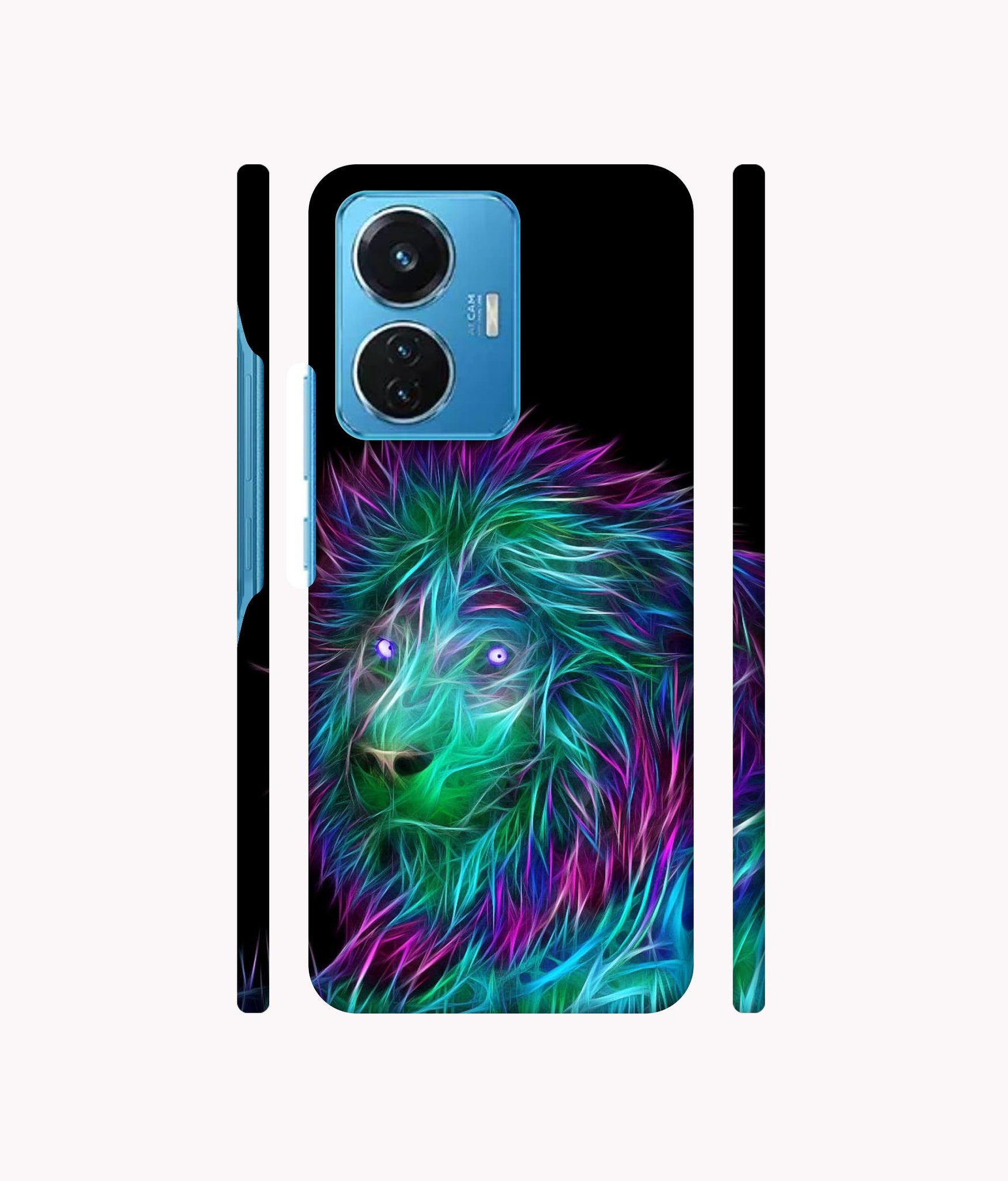 3D Lion Designer Hard Back Cover for Vivo T1 44W 4G