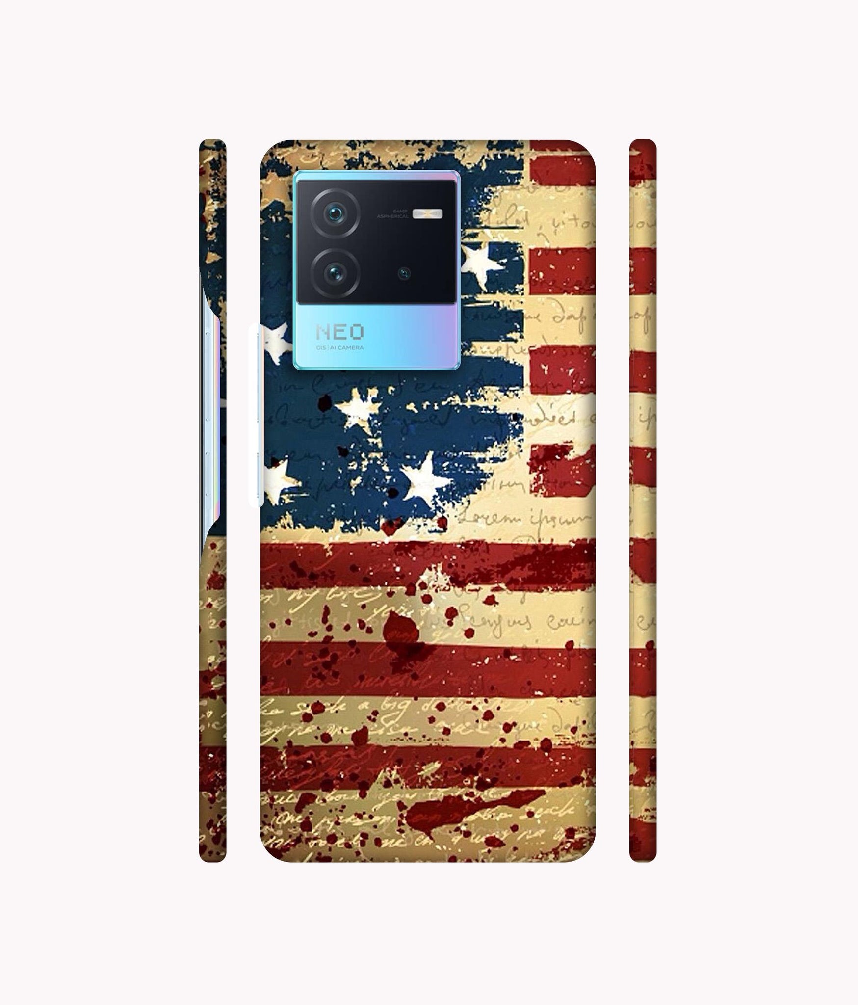 Colorful USA Flag Designer Hard Back Cover for IQOO Neo 6 5G