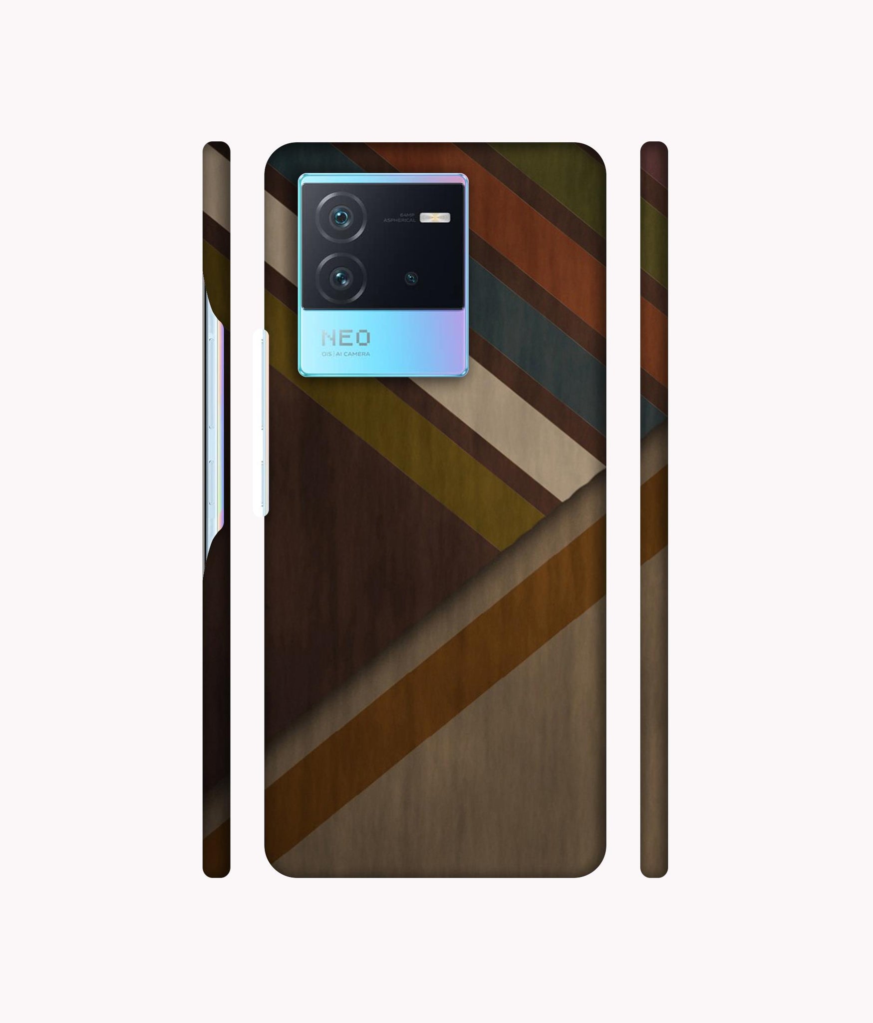 Colorful Wooden Pattern Designer Hard Back Cover for IQOO Neo 6 5G