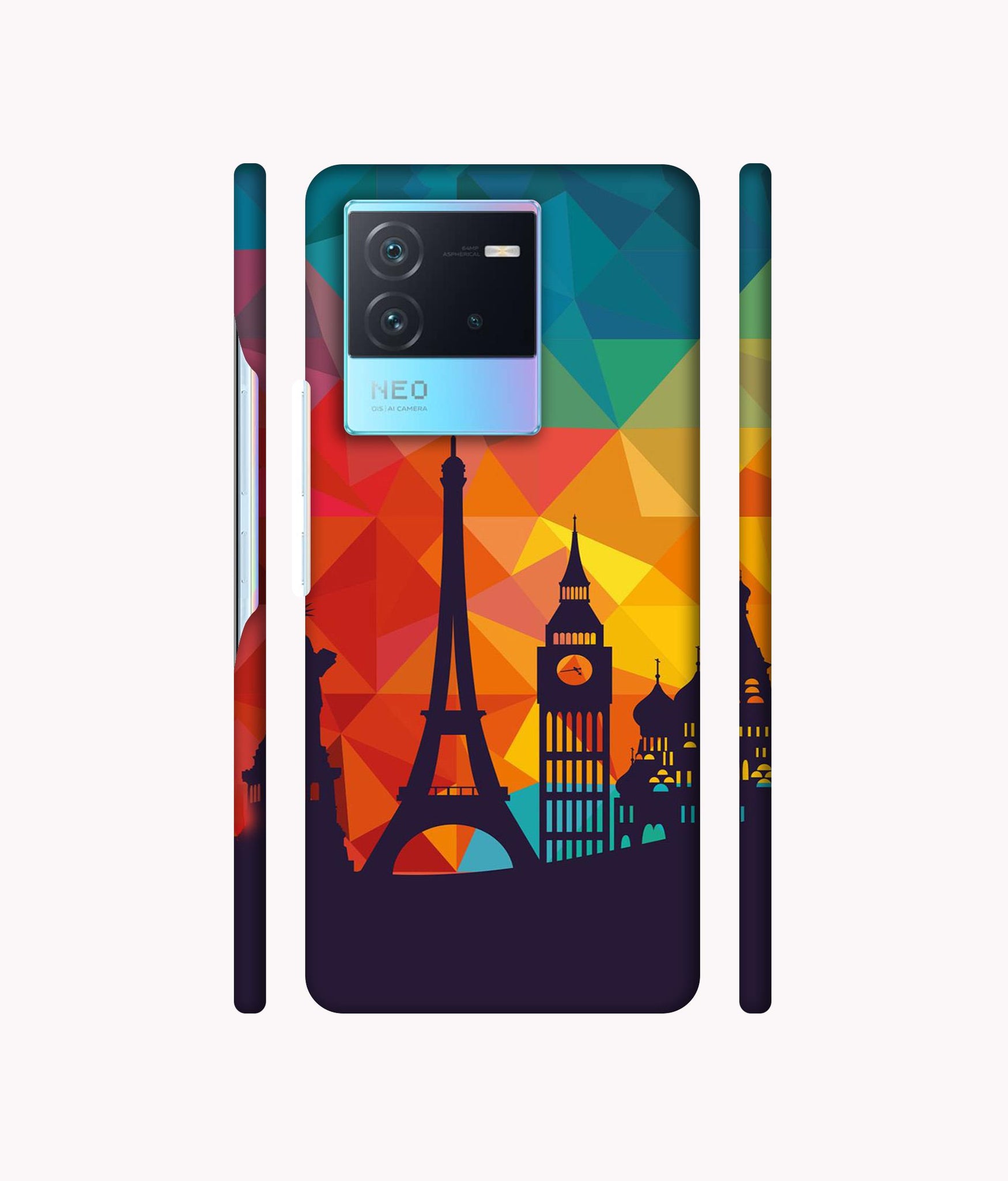 Colored Paris Designer Hard Back Cover for IQOO Neo 6 5G
