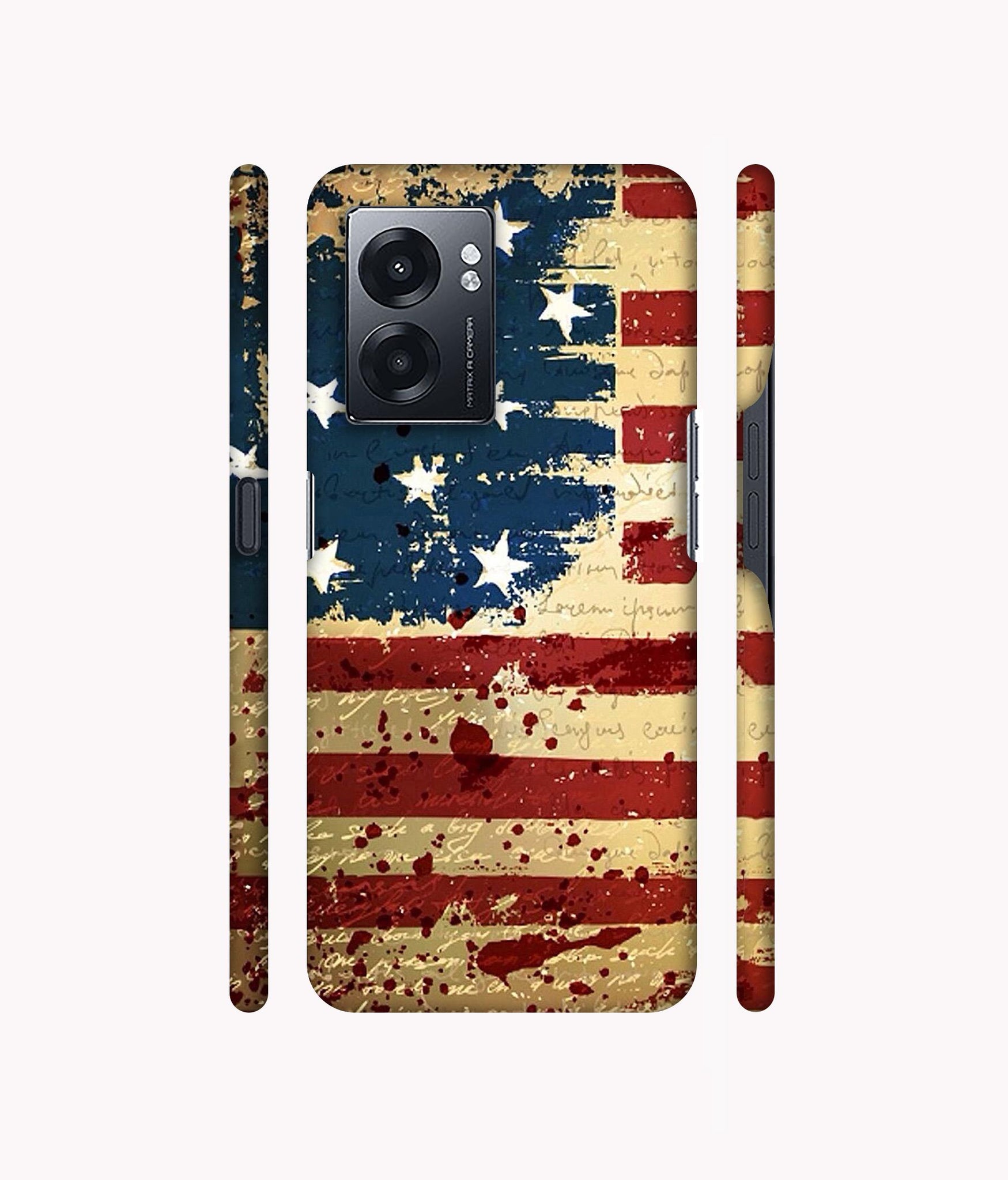 Colorful USA Flag Designer Hard Back Cover for Realme Narzo 50 5G / Oppo K10 5G / Oppo A57 5G