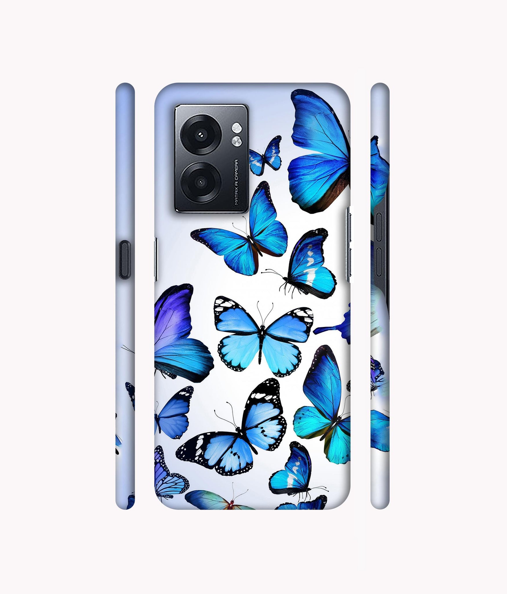 Colorful Flying Butterfly Designer Hard Back Cover for Realme Narzo 50 5G / Oppo K10 5G / Oppo A57 5G