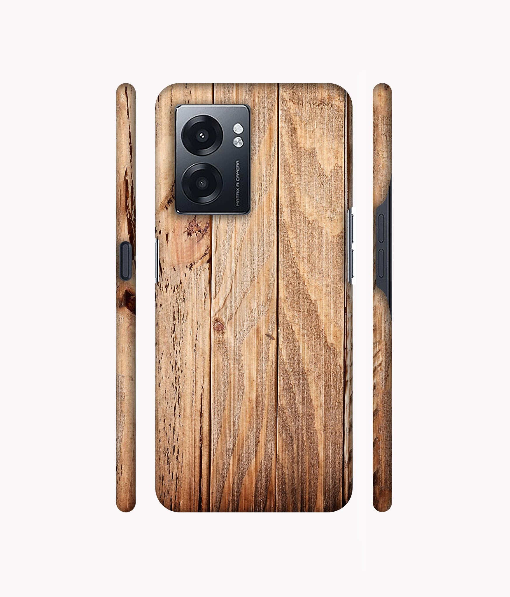 Wooden Texture Designer Hard Back Cover for Realme Narzo 50 5G / Oppo K10 5G / Oppo A57 5G