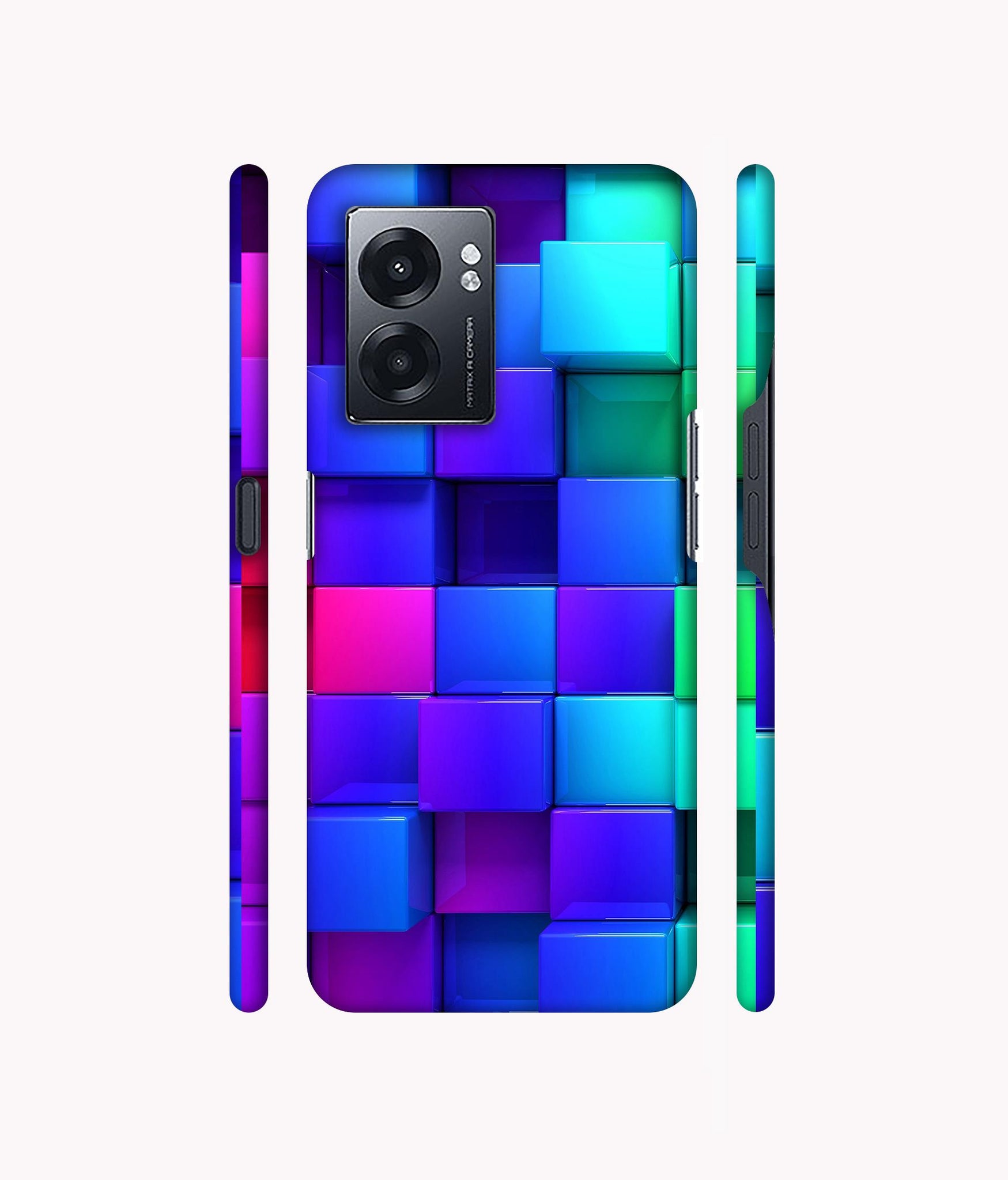 Blocks Rainbow 3D Graphics Designer Hard Back Cover for Realme Narzo 50 5G / Oppo K10 5G / Oppo A57 5G