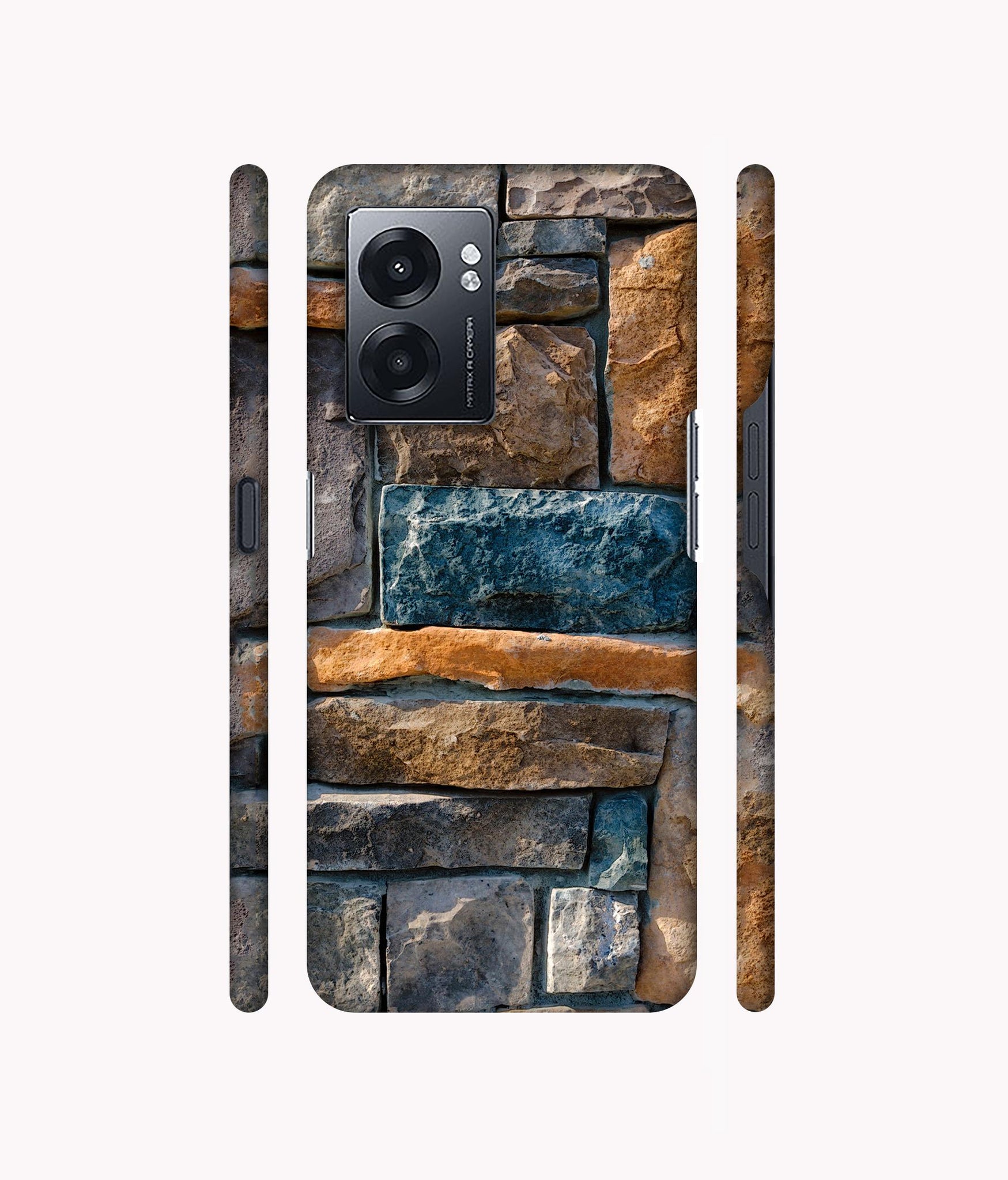Decorative Stone Cladding Designer Hard Back Cover for Realme Narzo 50 5G / Oppo K10 5G / Oppo A57 5G