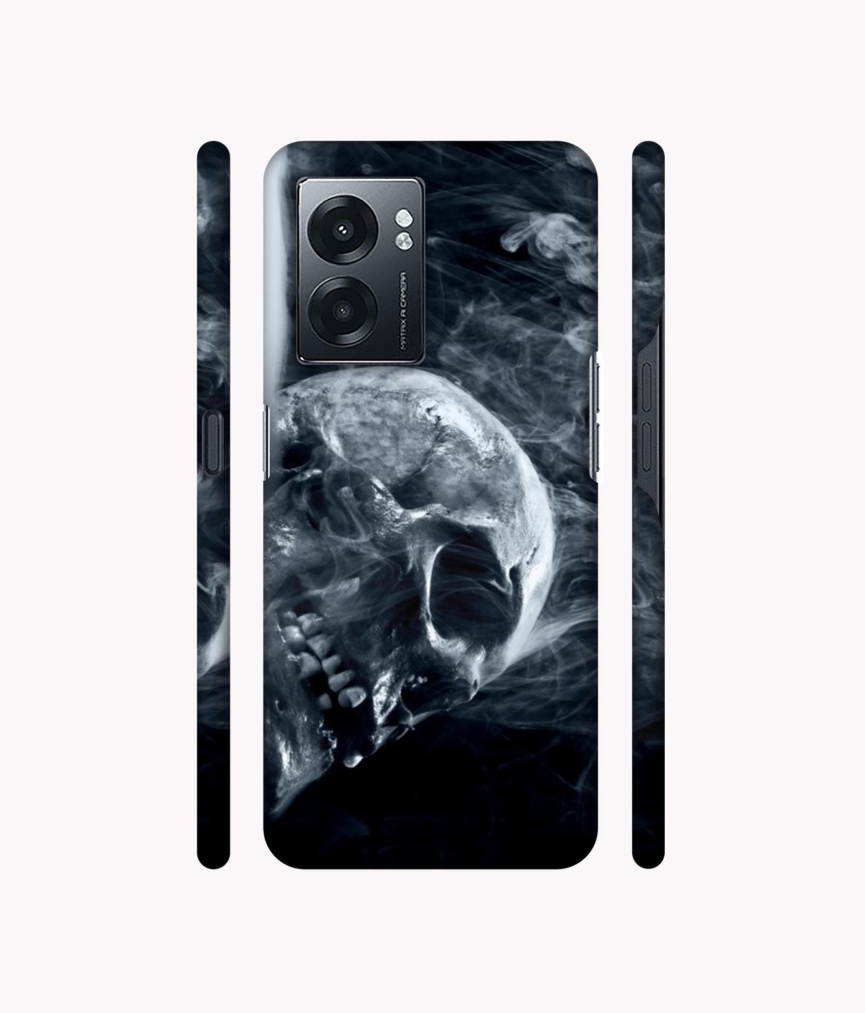 Skull Smoke Blue Scary Death Designer Hard Back Cover for Realme Narzo 50 5G / Oppo K10 5G / Oppo A57 5G