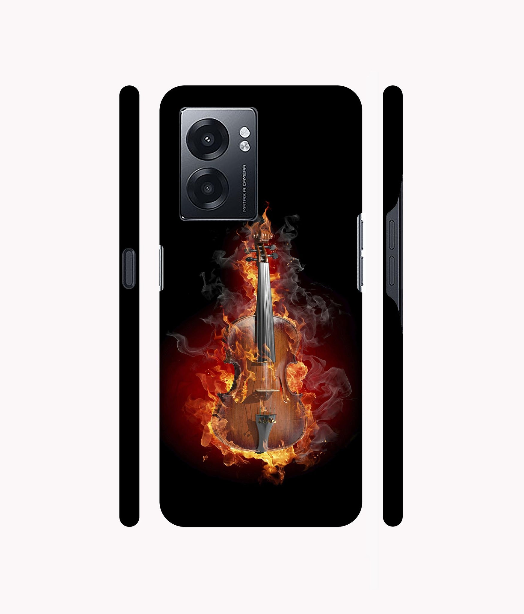 Burning Violin Designer Hard Back Cover for Realme Narzo 50 5G / Oppo K10 5G / Oppo A57 5G