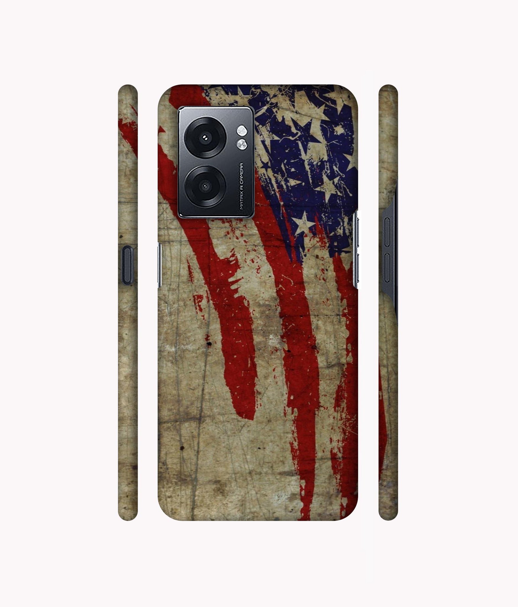 Vintage American Flag Designer Hard Back Cover for Realme Narzo 50 5G / Oppo K10 5G / Oppo A57 5G