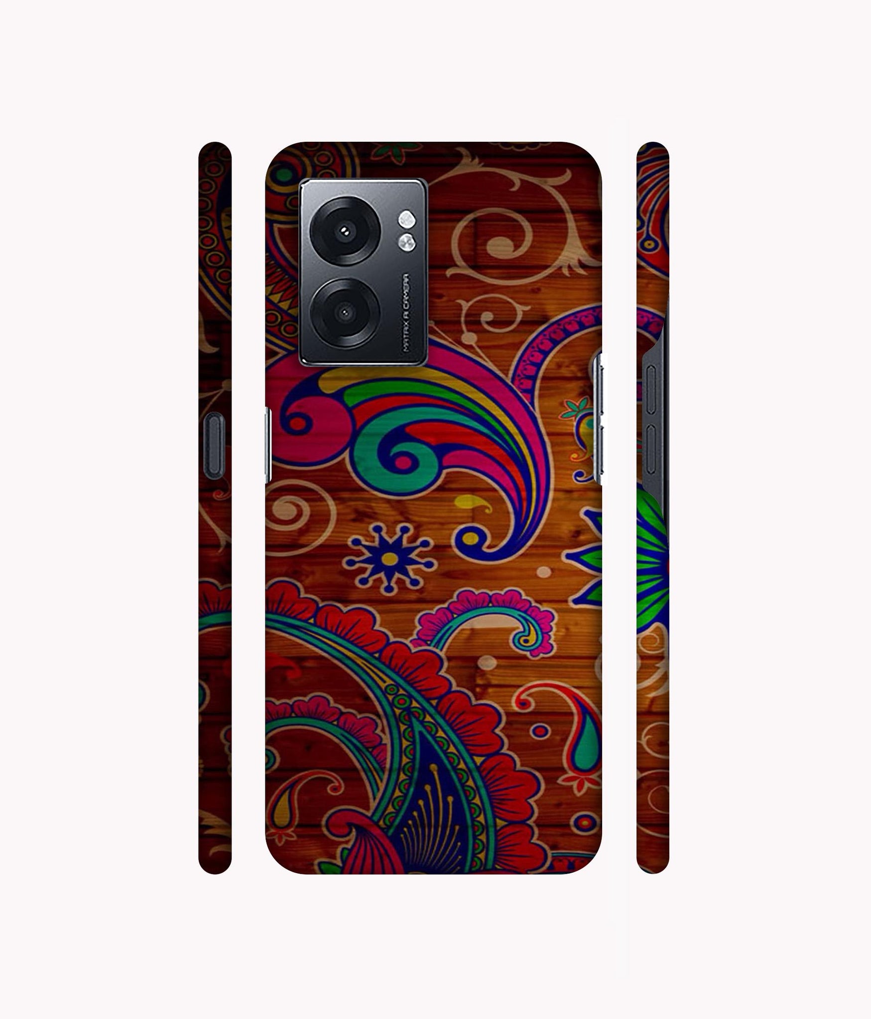 Wooden Pattern Print Designer Hard Back Cover for Realme Narzo 50 5G / Oppo K10 5G / Oppo A57 5G