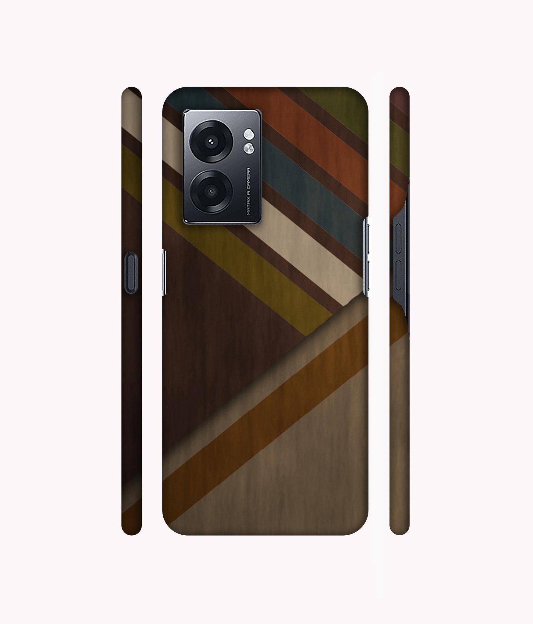 Colorful Wooden Pattern Designer Hard Back Cover for Realme Narzo 50 5G / Oppo K10 5G / Oppo A57 5G
