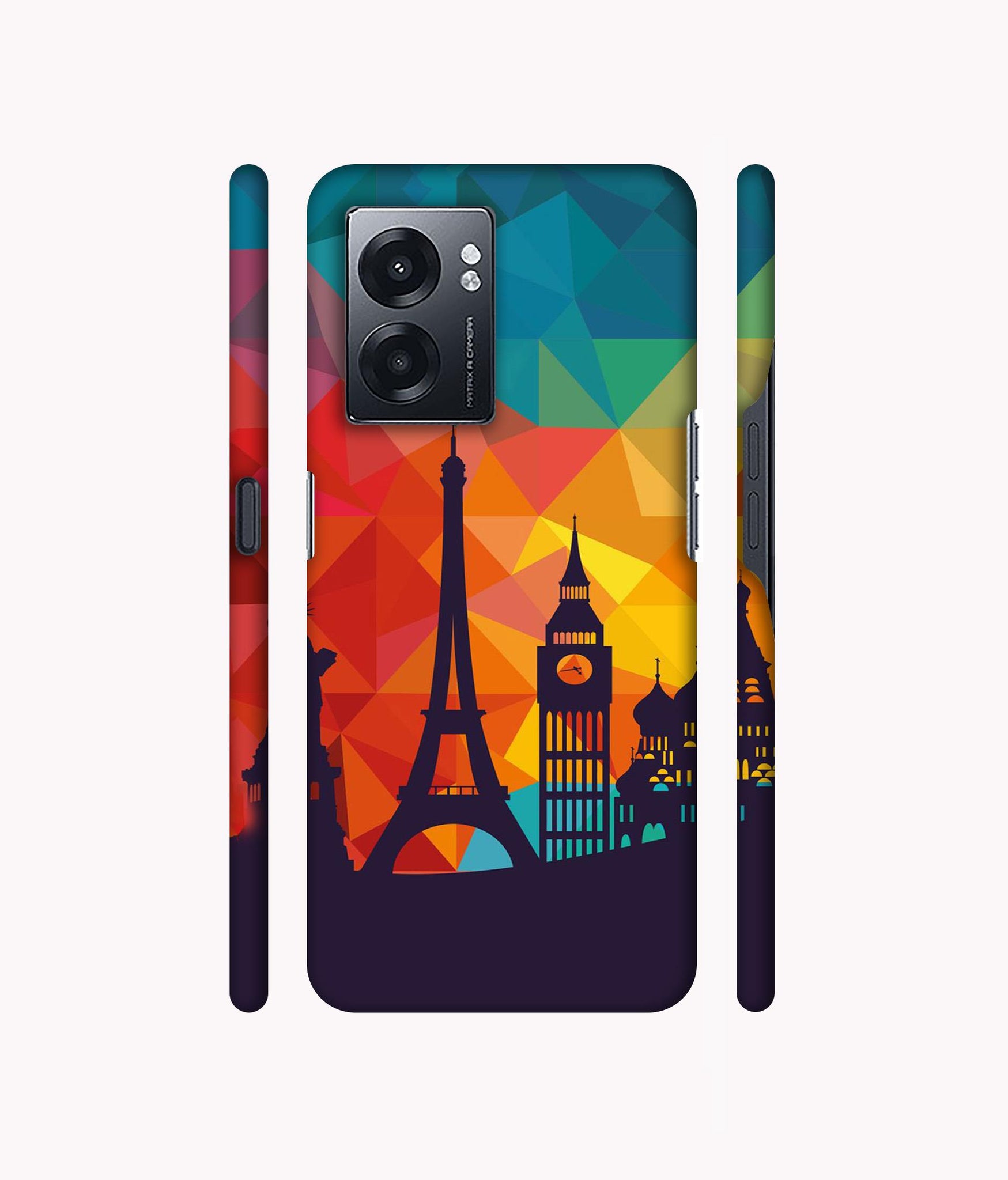 Colored Paris Designer Hard Back Cover for Realme Narzo 50 5G / Oppo K10 5G / Oppo A57 5G