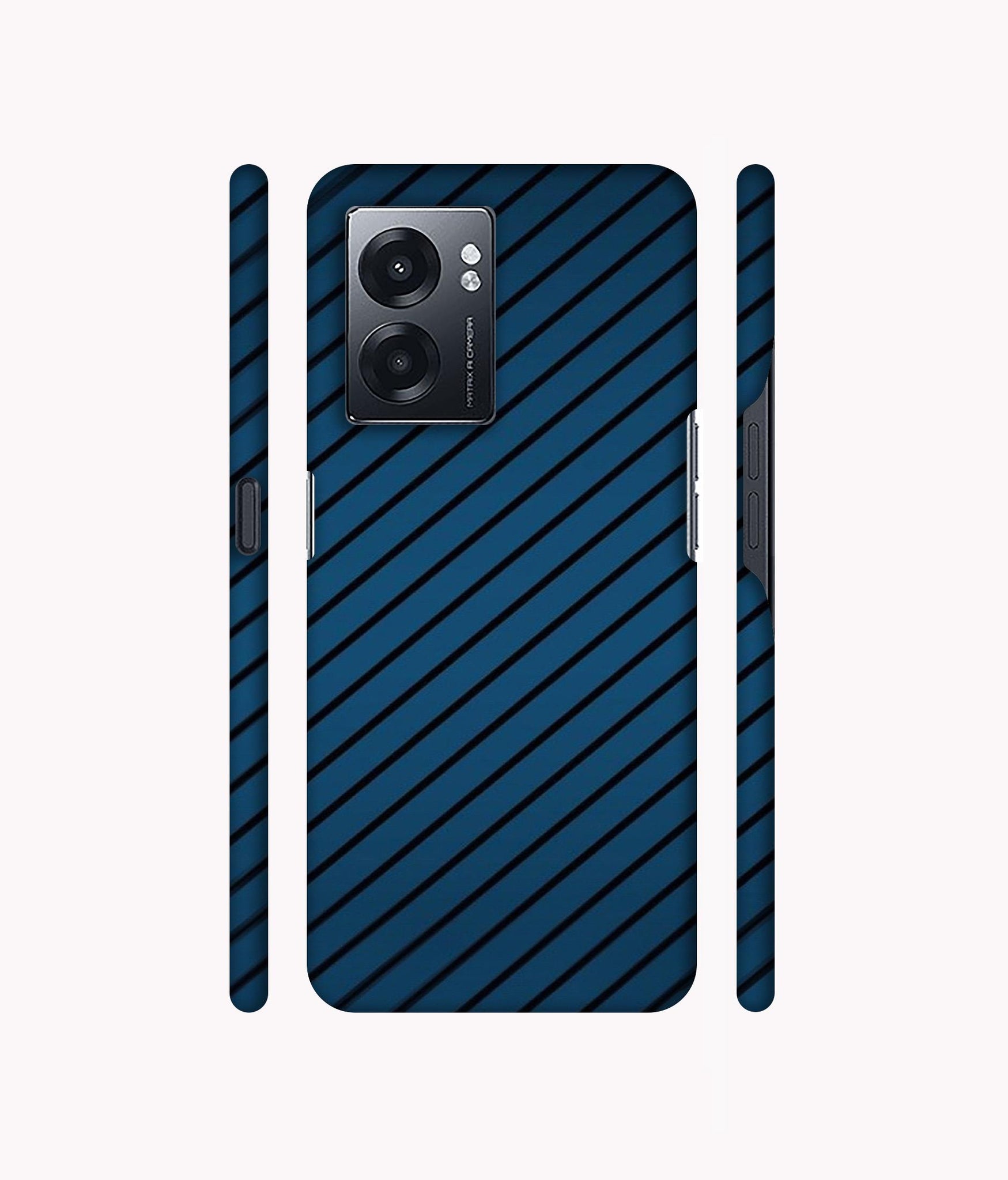 Blue Stripes Designer Hard Back Cover for Realme Narzo 50 5G / Oppo K10 5G / Oppo A57 5G