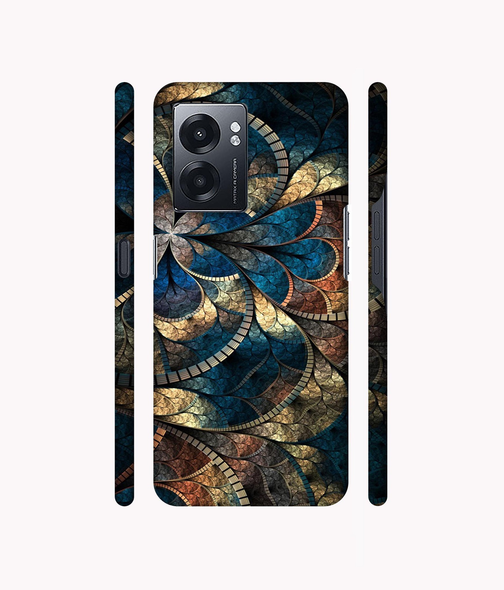Fractional Pattern Designer Hard Back Cover for Realme Narzo 50 5G / Oppo K10 5G / Oppo A57 5G