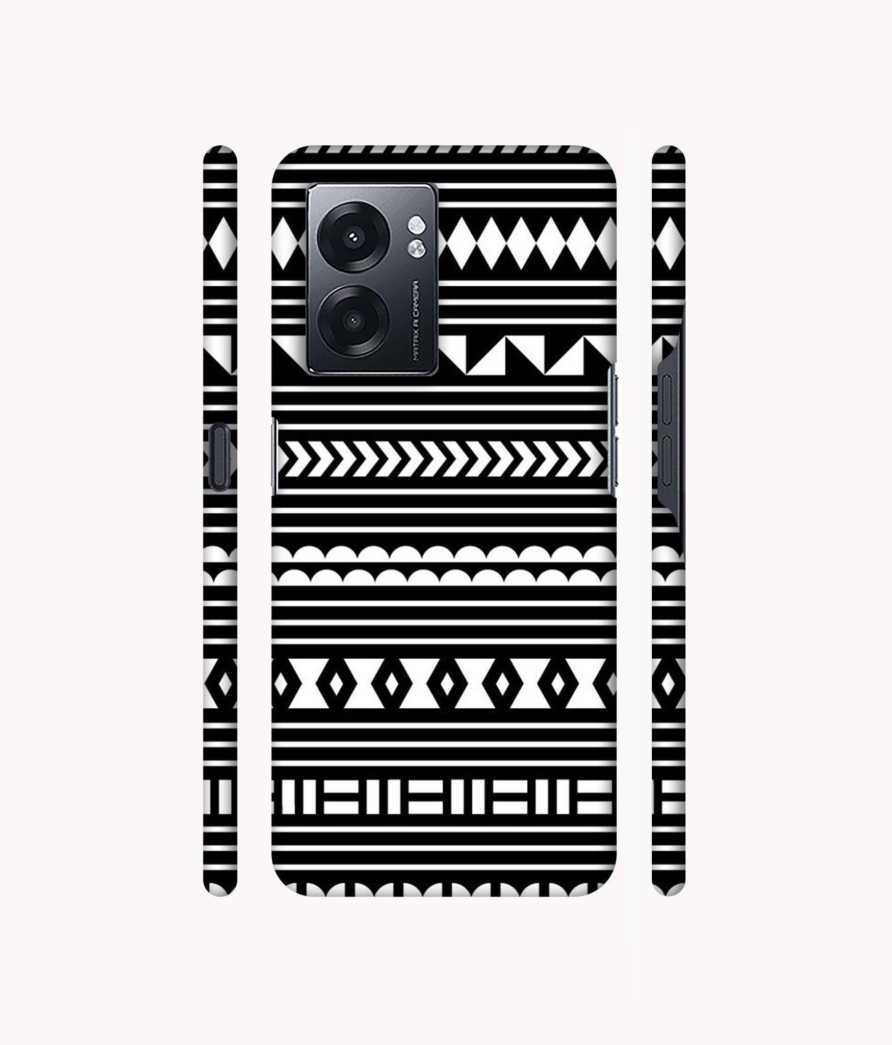 Black Pattern Designer Hard Back Cover for Realme Narzo 50 5G / Oppo K10 5G / Oppo A57 5G