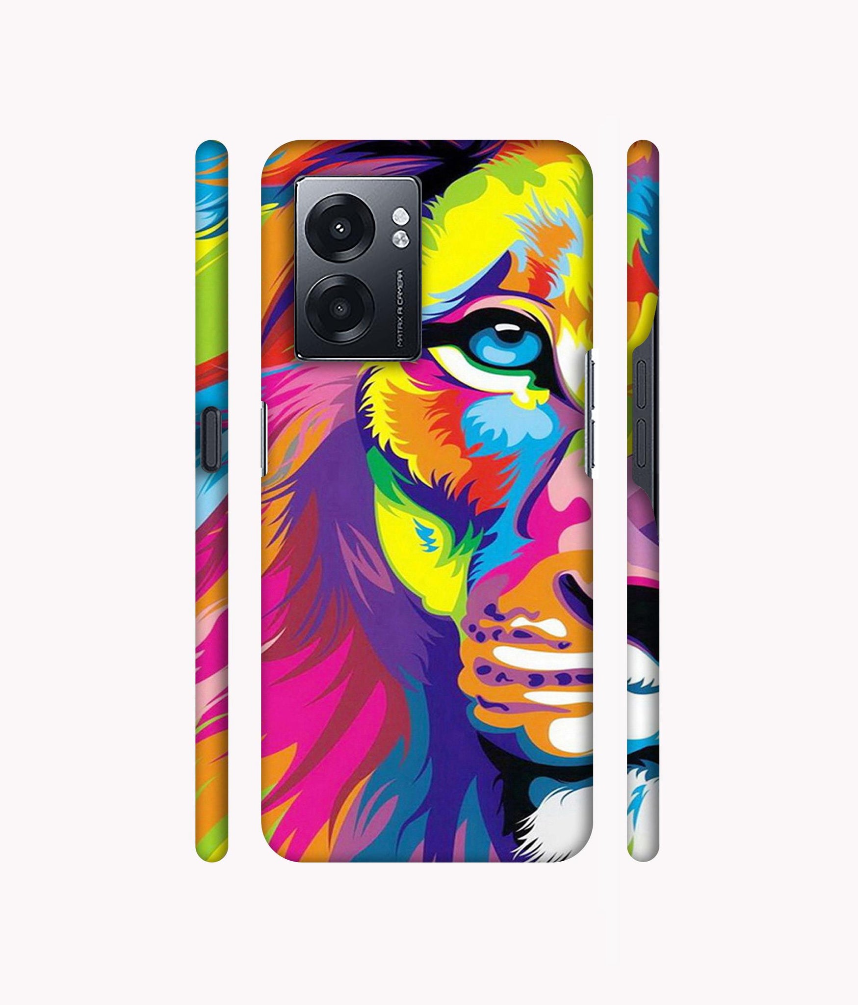 Lion Designer Hard Back Cover for Realme Narzo 50 5G / Oppo K10 5G / Oppo A57 5G