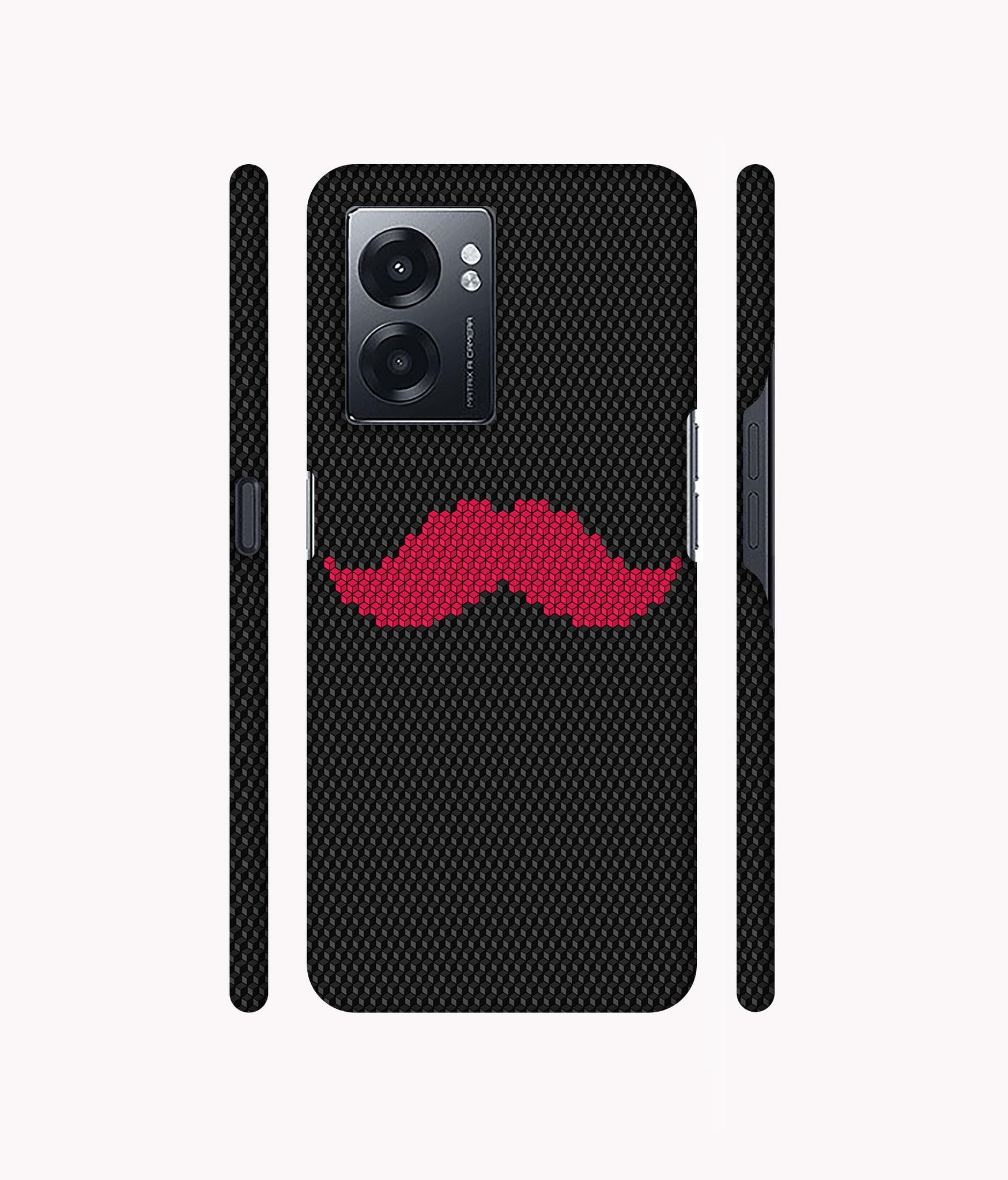 Pink Mustache Pattern Designer Hard Back Cover for Realme Narzo 50 5G / Oppo K10 5G / Oppo A57 5G