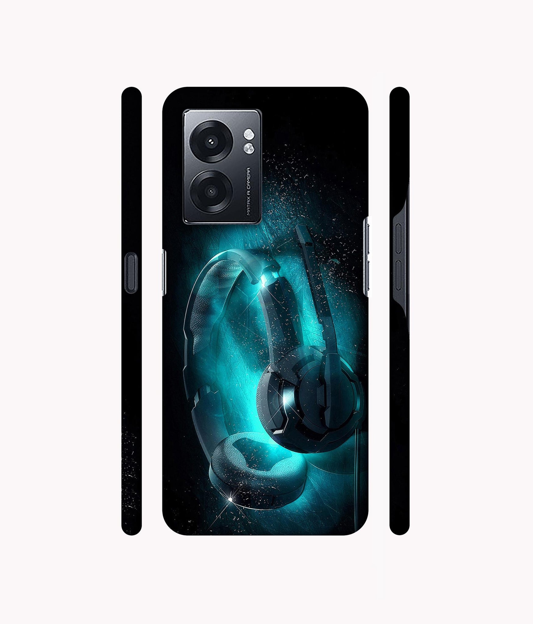 Cool Headphone Designer Hard Back Cover for Realme Narzo 50 5G / Oppo K10 5G / Oppo A57 5G