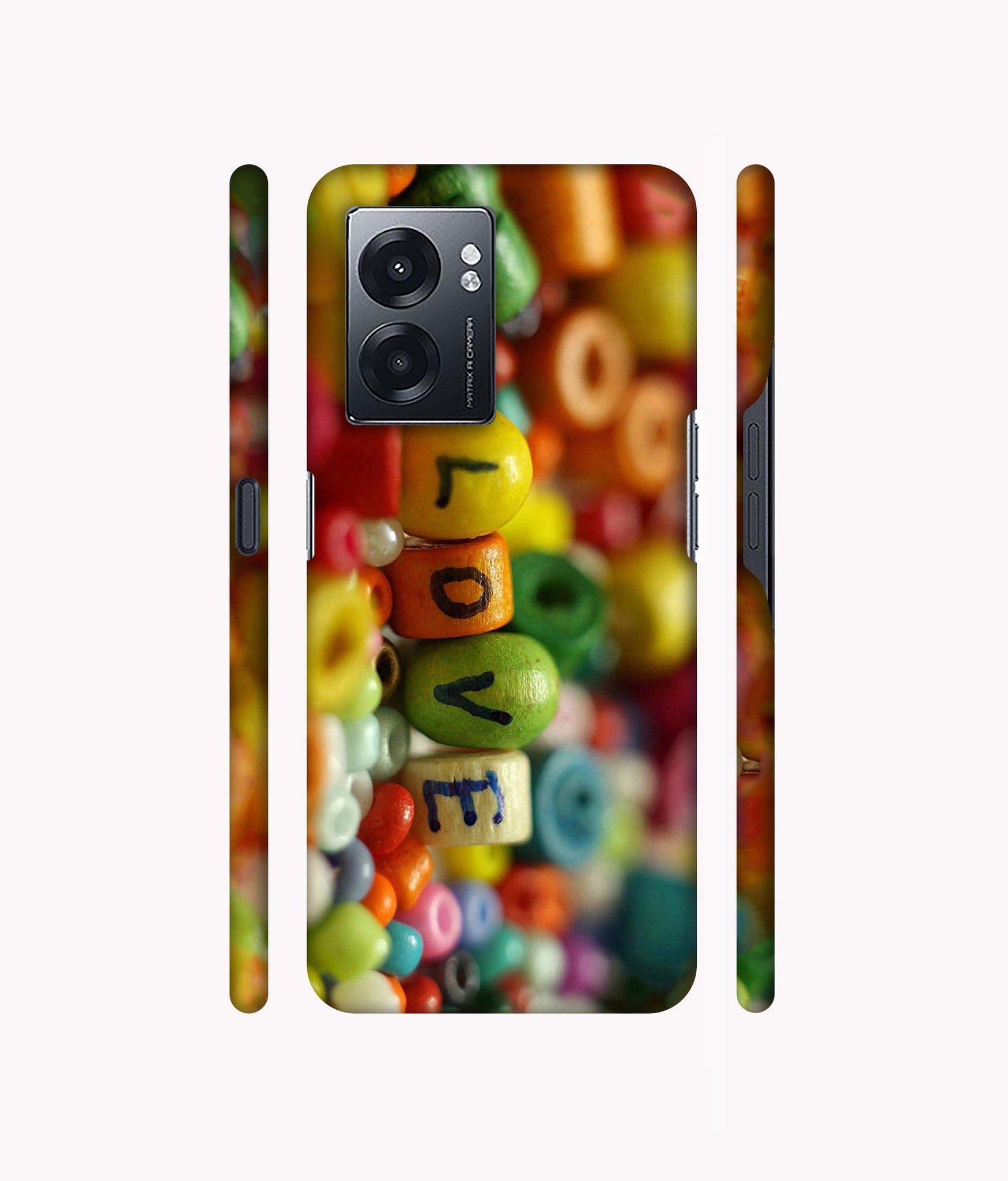 Colorful Love Designer Hard Back Cover for Realme Narzo 50 5G / Oppo K10 5G / Oppo A57 5G