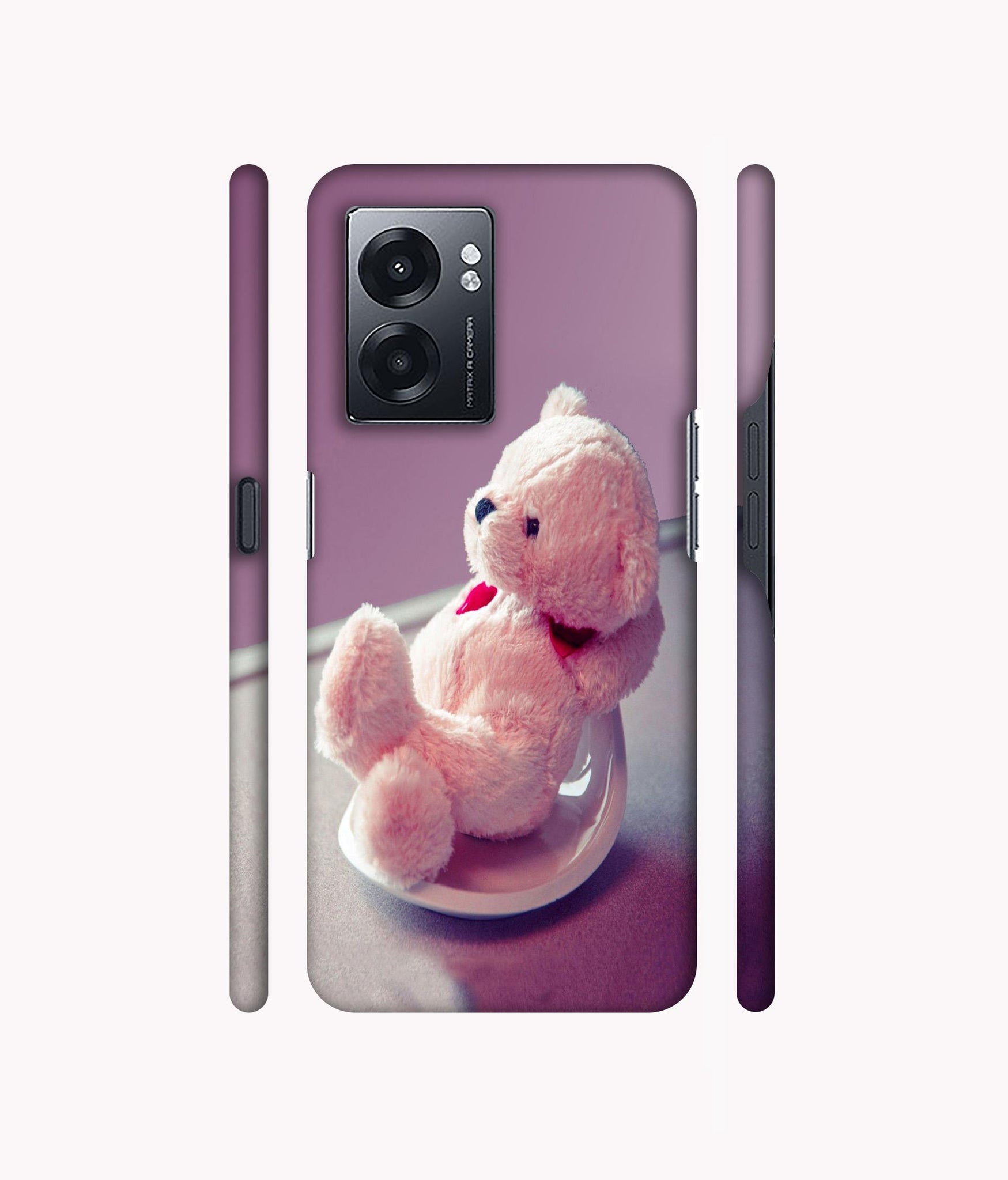Cute Teddy Bear Designer Hard Back Cover for Realme Narzo 50 5G / Oppo K10 5G / Oppo A57 5G
