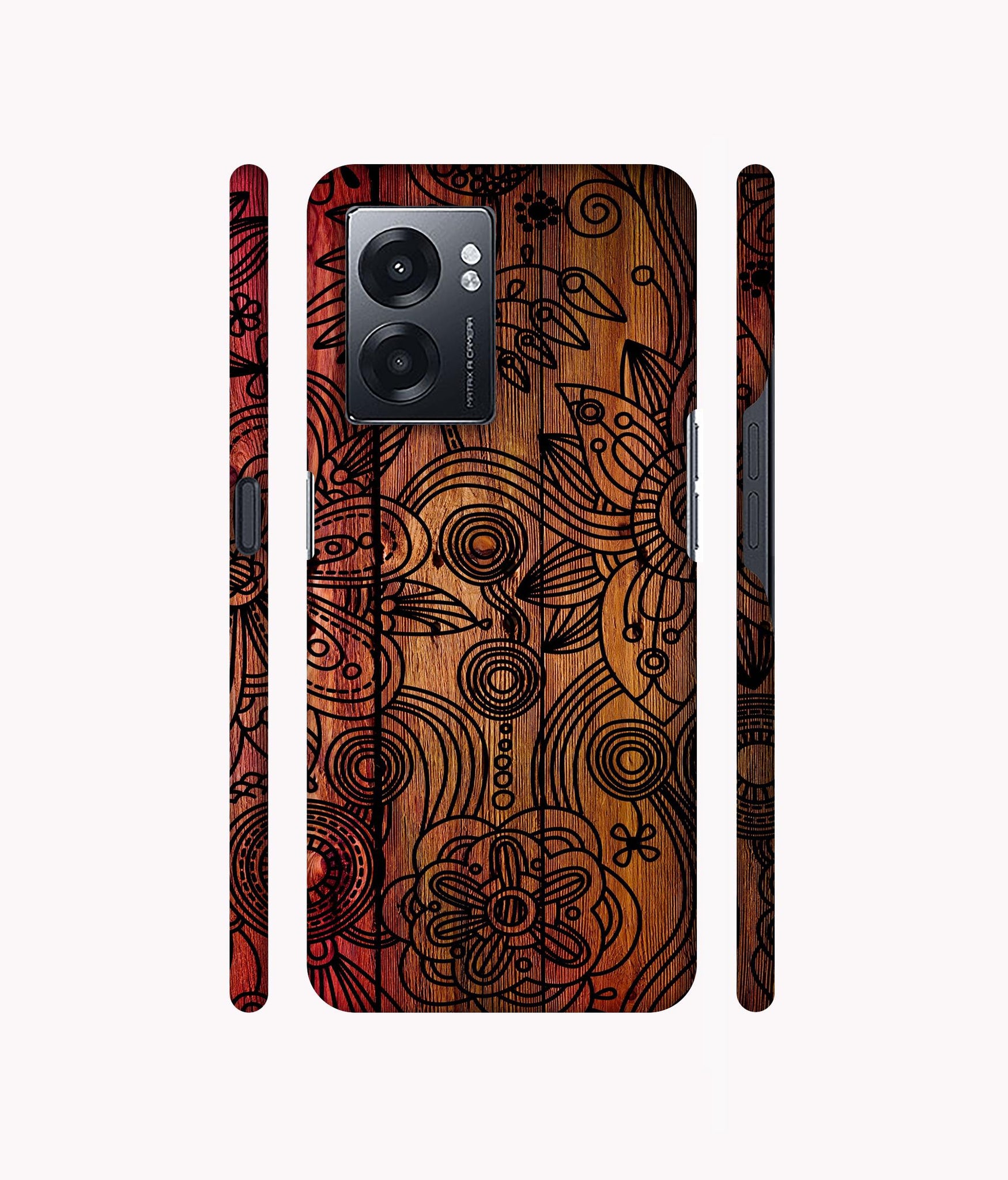 Dark Wooden Background Designer Hard Back Cover for Realme Narzo 50 5G / Oppo K10 5G / Oppo A57 5G
