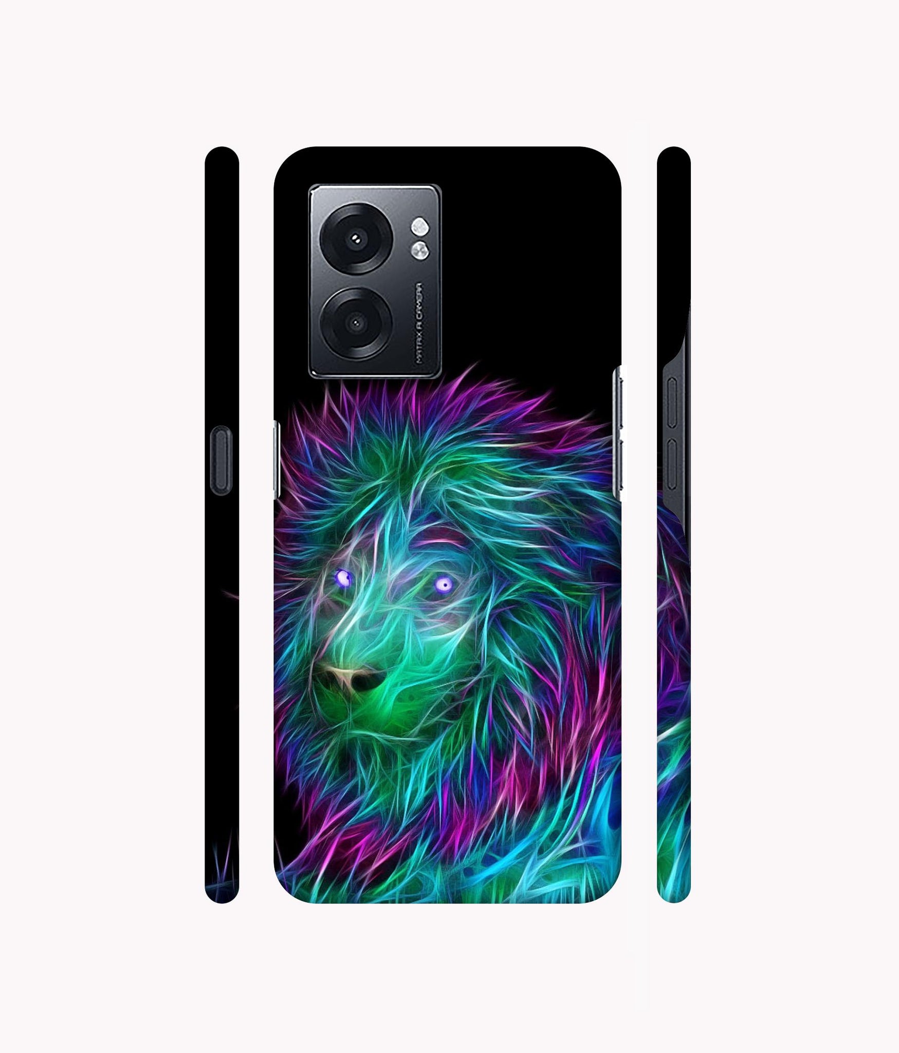 3D Lion Designer Hard Back Cover for Realme Narzo 50 5G / Oppo K10 5G / Oppo A57 5G