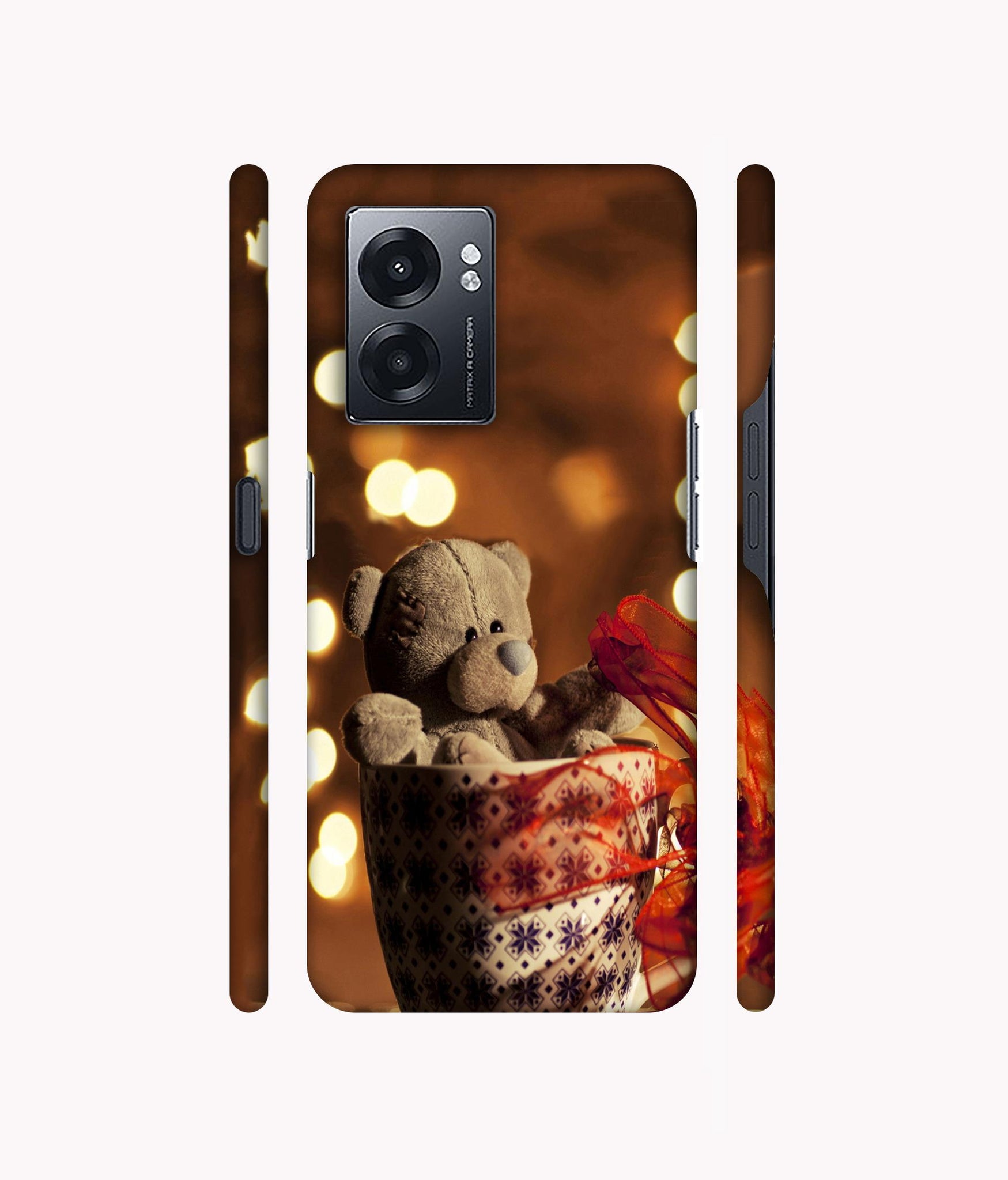 Teddy In Cup Designer Hard Back Cover for Realme Narzo 50 5G / Oppo K10 5G / Oppo A57 5G