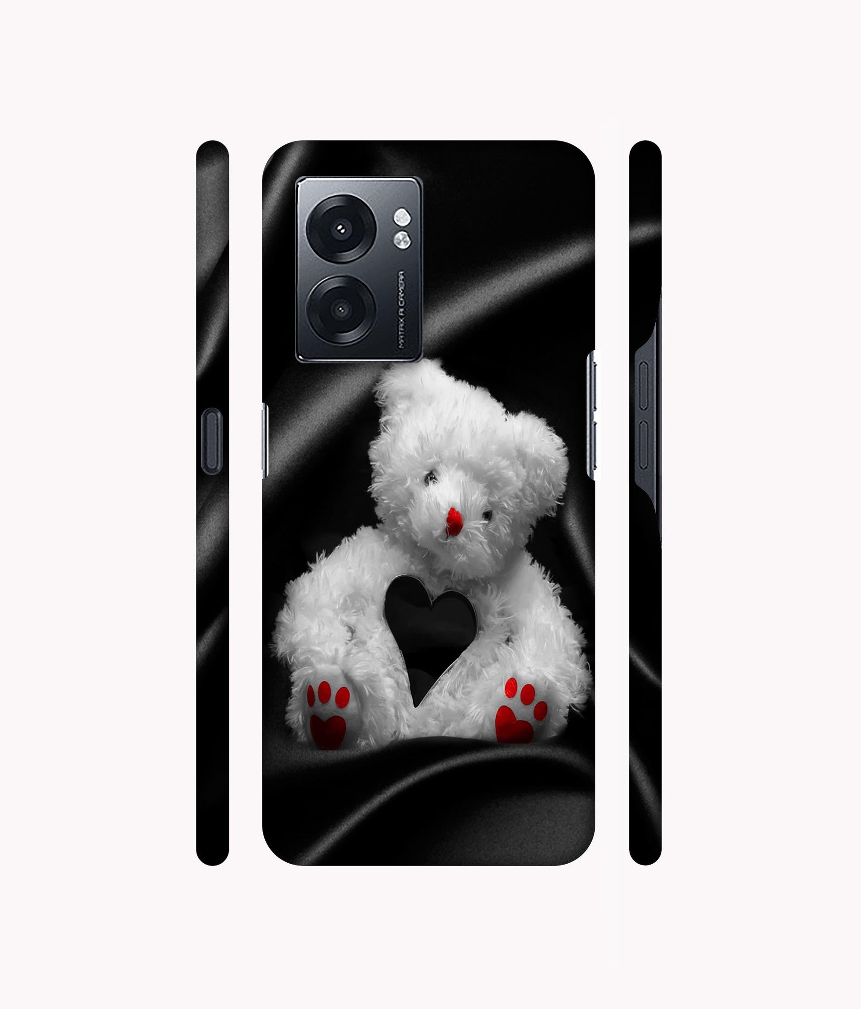 White Teddy Bear Designer Hard Back Cover for Realme Narzo 50 5G / Oppo K10 5G / Oppo A57 5G