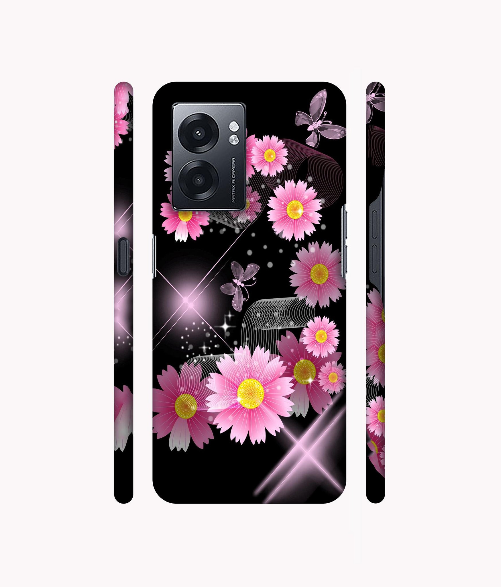 Pink Flower Designer Hard Back Cover for Realme Narzo 50 5G / Oppo K10 5G / Oppo A57 5G