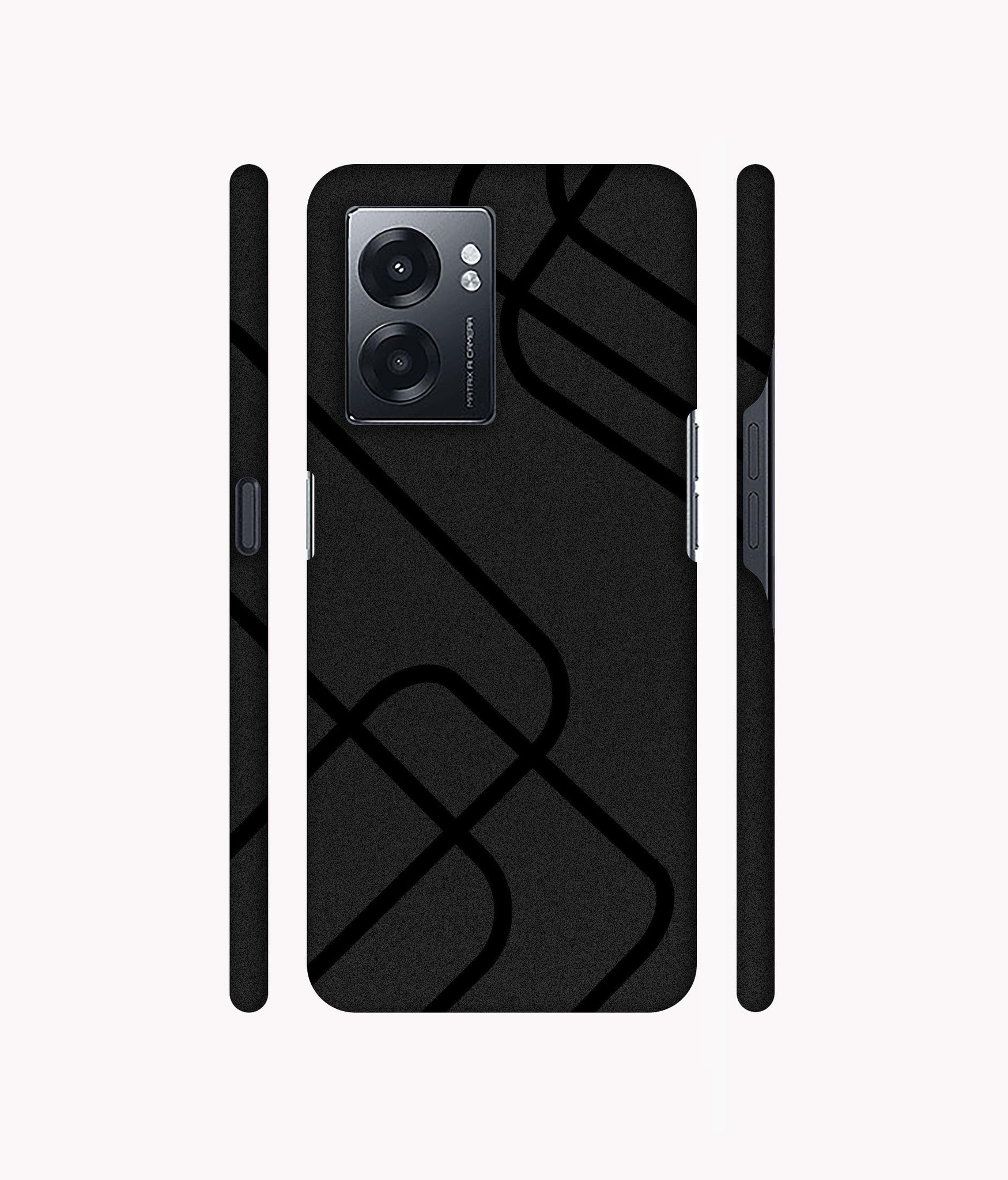Zig-Zag Black Line Designer Hard Back Cover for Realme Narzo 50 5G / Oppo K10 5G / Oppo A57 5G