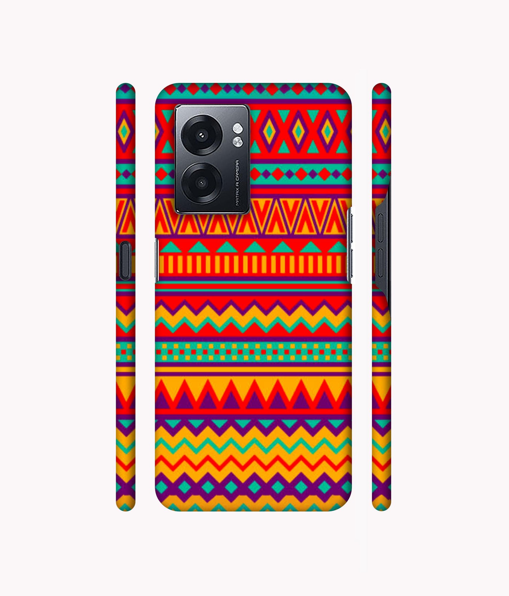 Multicolor Rangoli Art Designer Hard Back Cover for Realme Narzo 50 5G / Oppo K10 5G / Oppo A57 5G