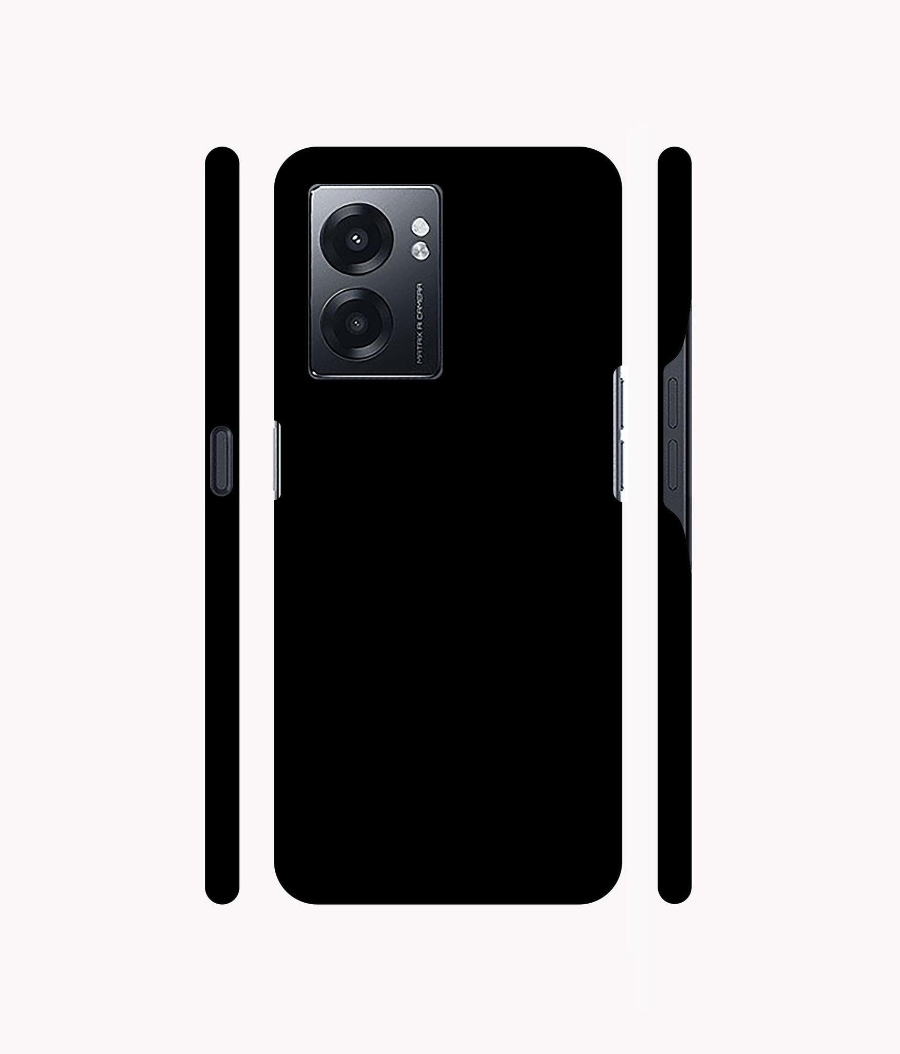 Solid Black Designer Hard Back Cover for Realme Narzo 50 5G / Oppo K10 5G / Oppo A57 5G