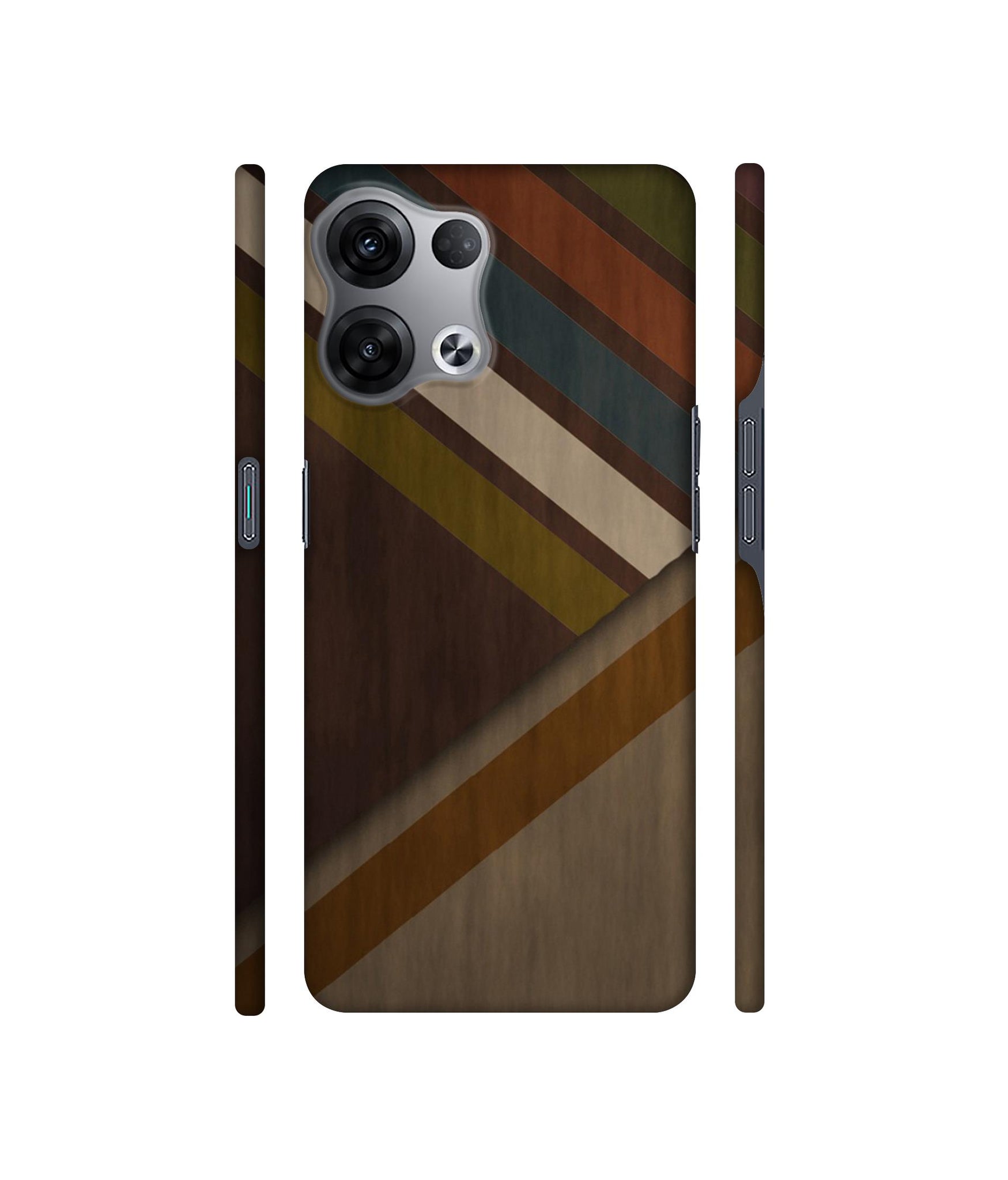 Colorful Wooden Pattern Designer Hard Back Cover for Oppo Reno8 5G