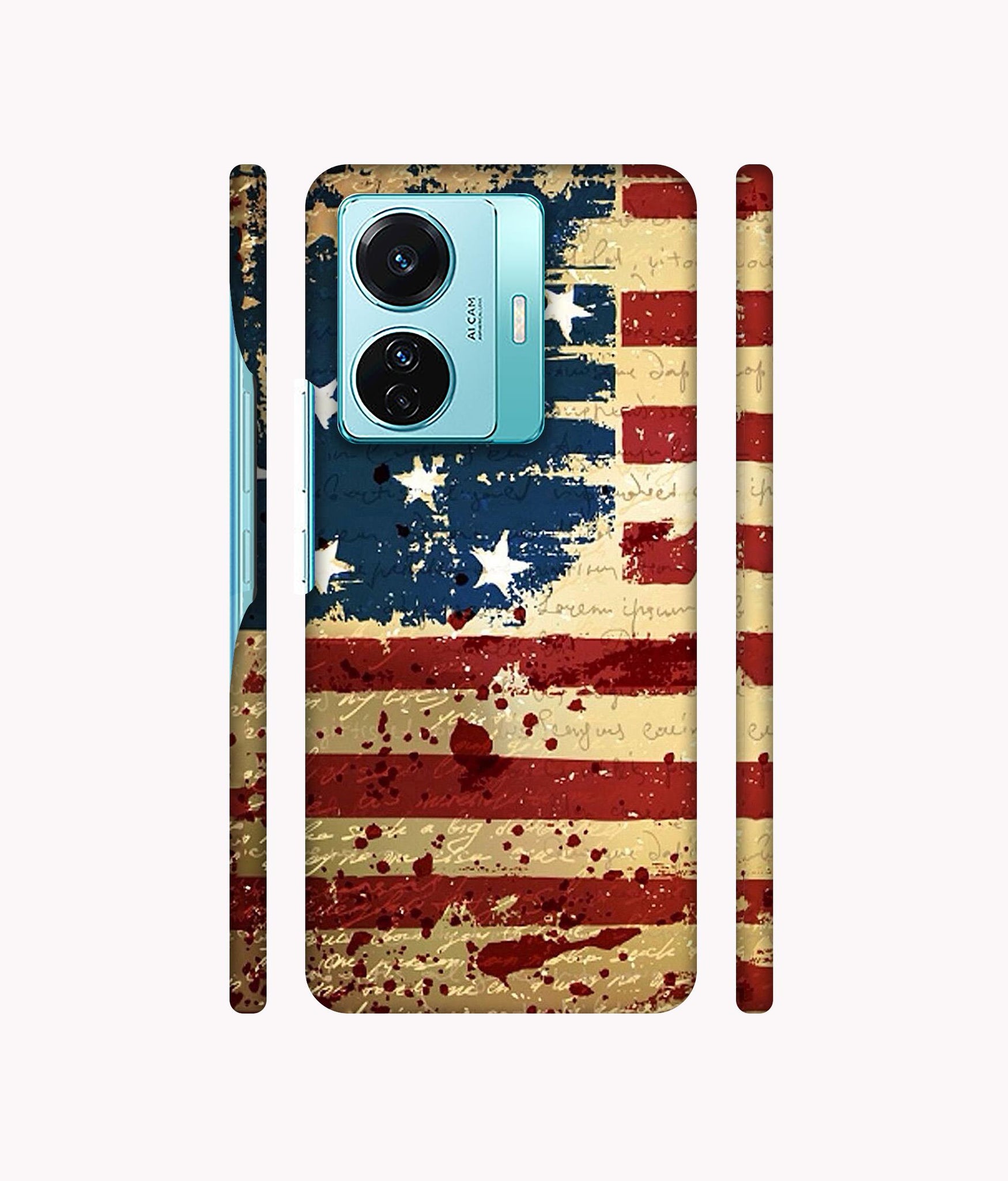 Colorful USA Flag Designer Hard Back Cover for Vivo T1 Pro 5G
