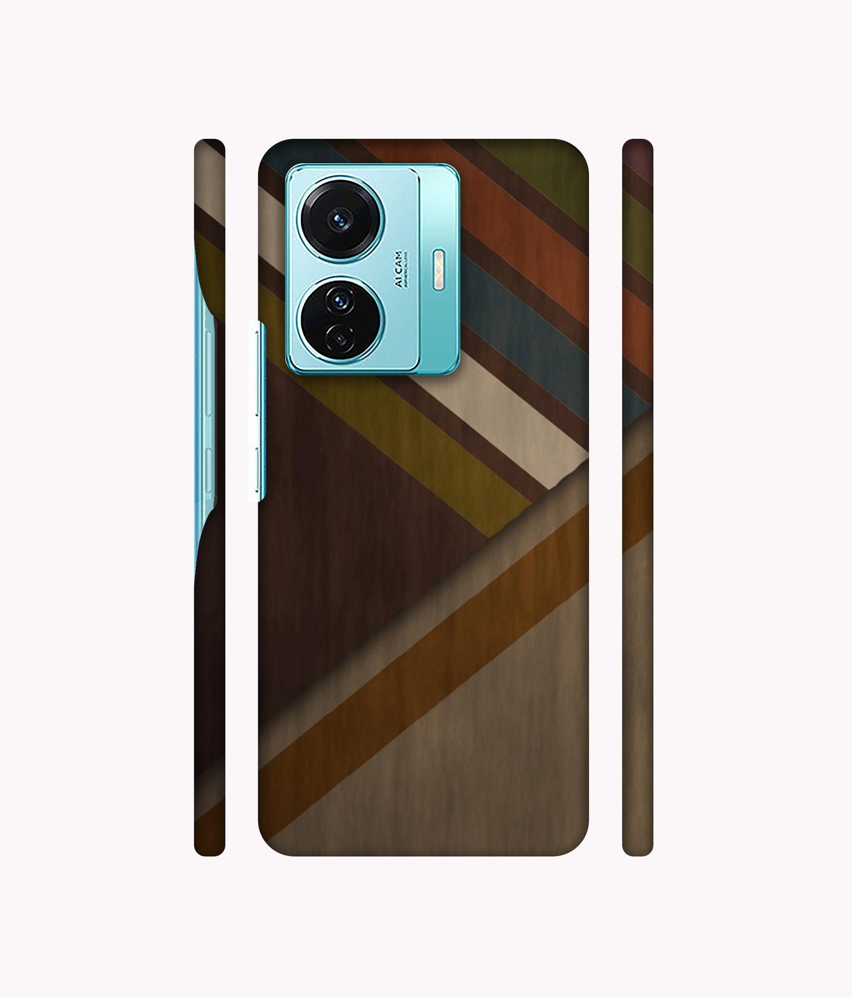 Colorful Wooden Pattern Designer Hard Back Cover for Vivo T1 Pro 5G
