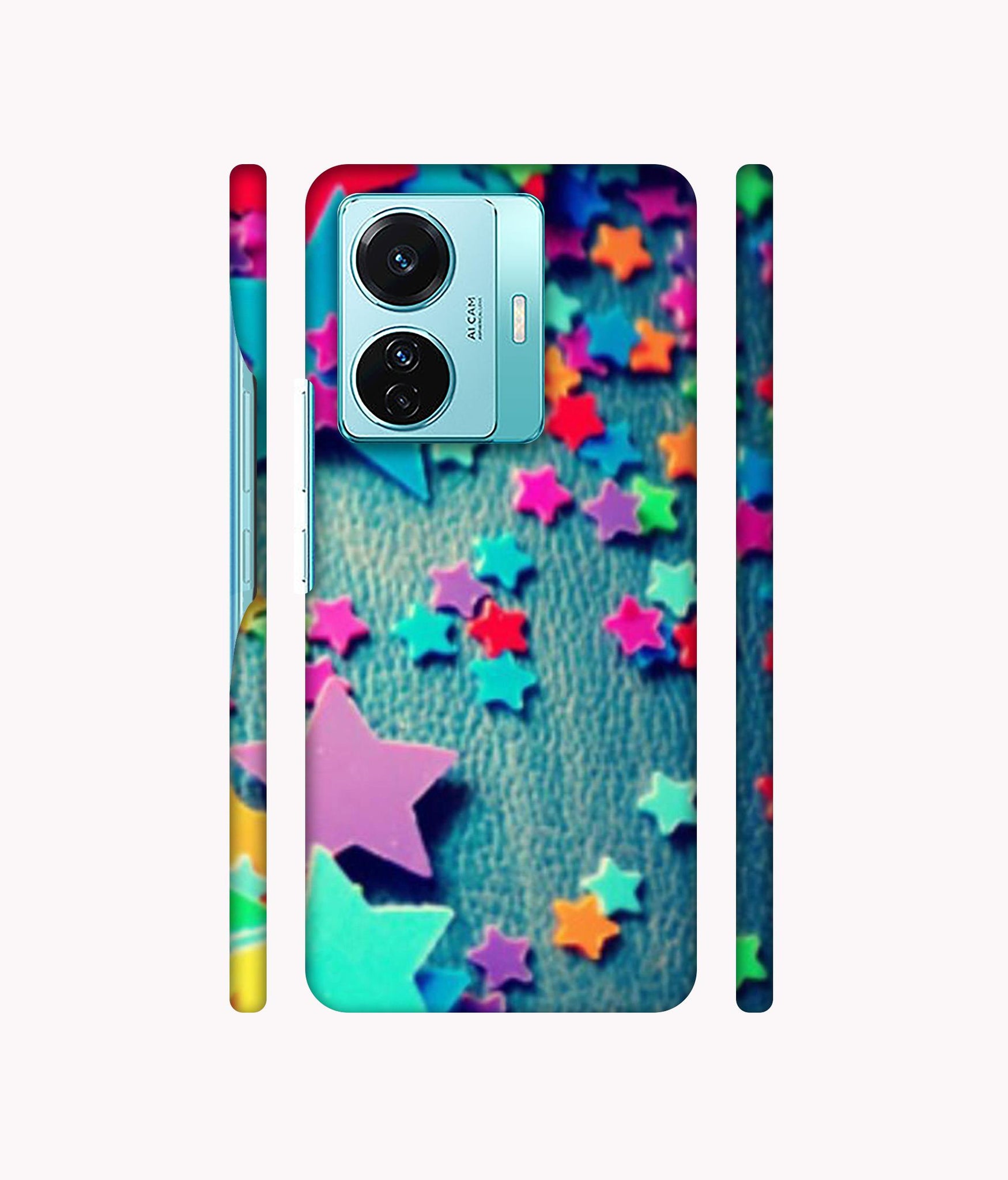 Colorful Stars Designer Hard Back Cover for Vivo T1 Pro 5G